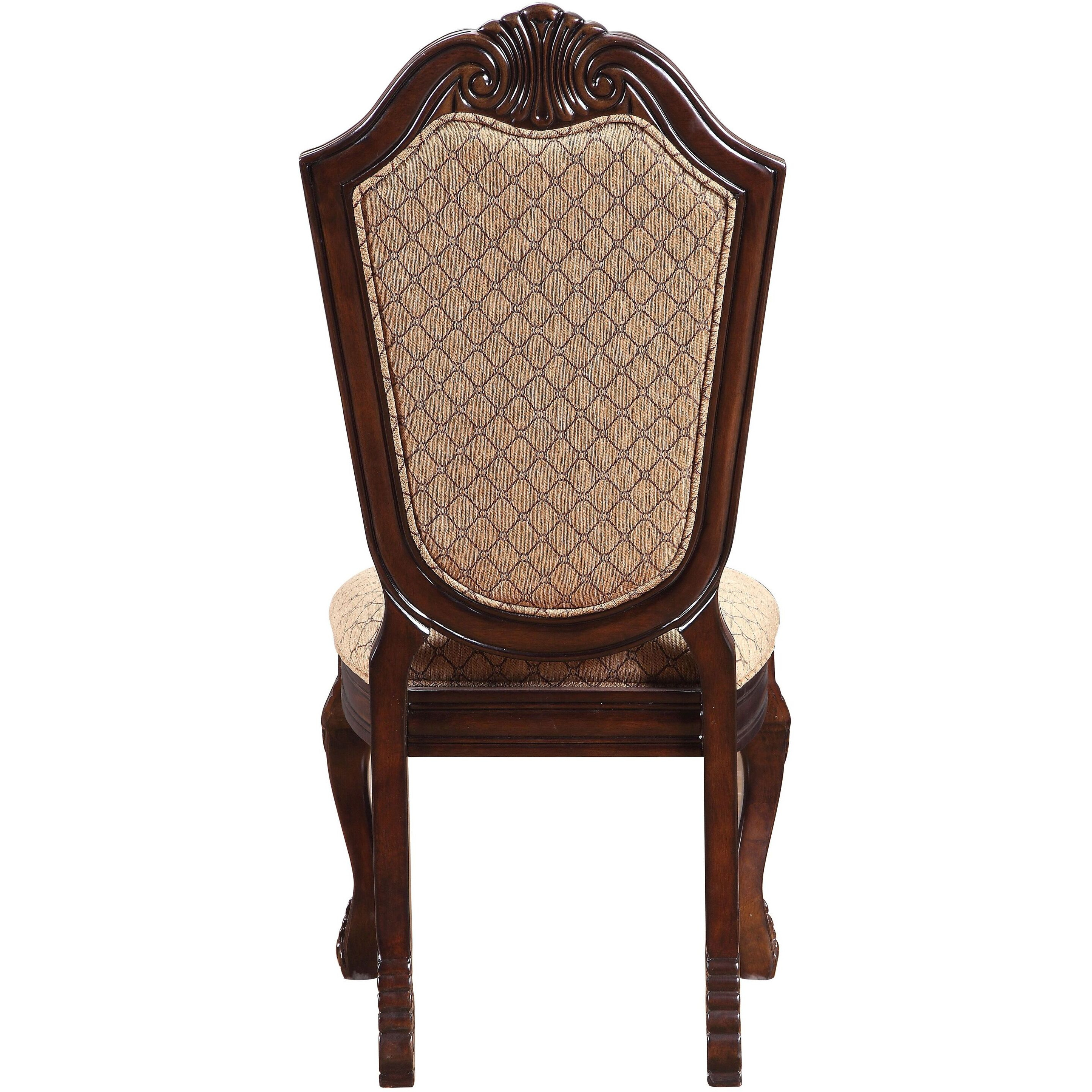 Beige And Espresso Solid Back Side Chairs (Set Of 2)