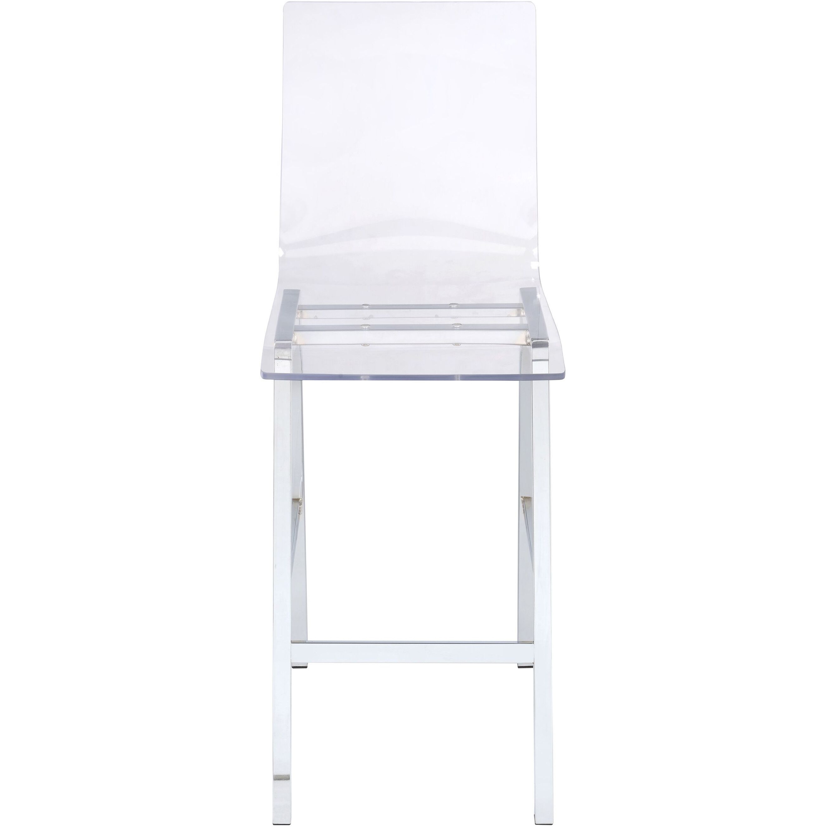 Clear And Chrome Armless Counter Height Chair (Set Of 2)