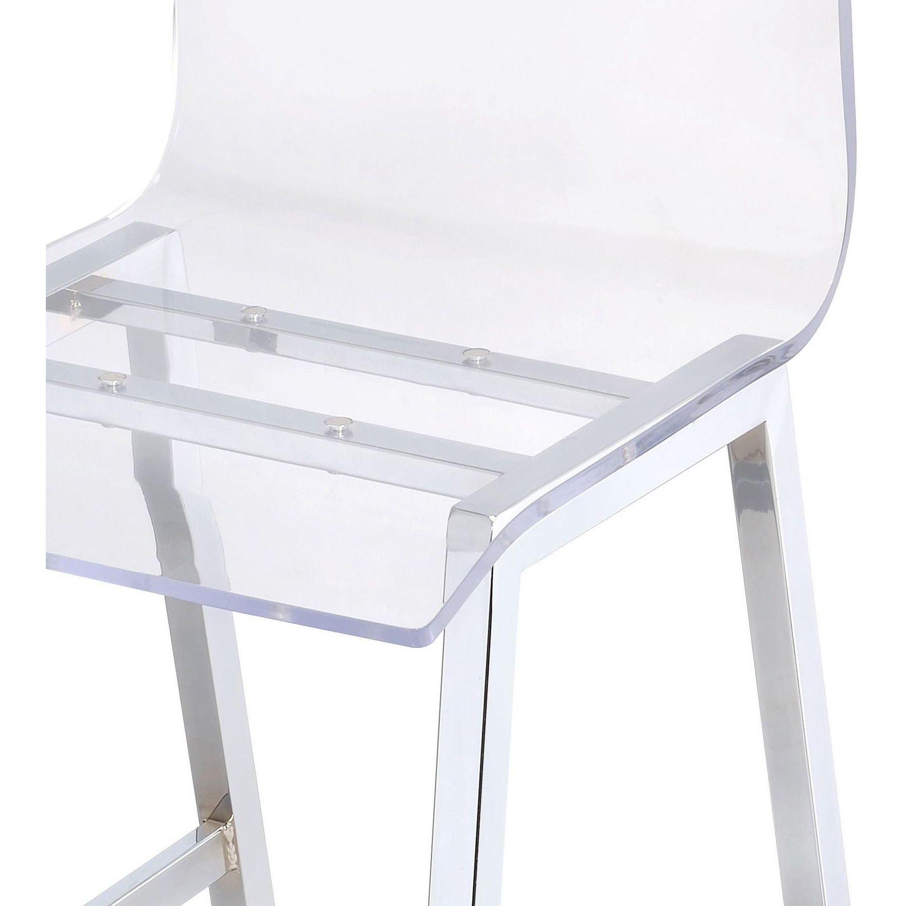 Clear And Chrome Armless Counter Height Chair (Set Of 2)