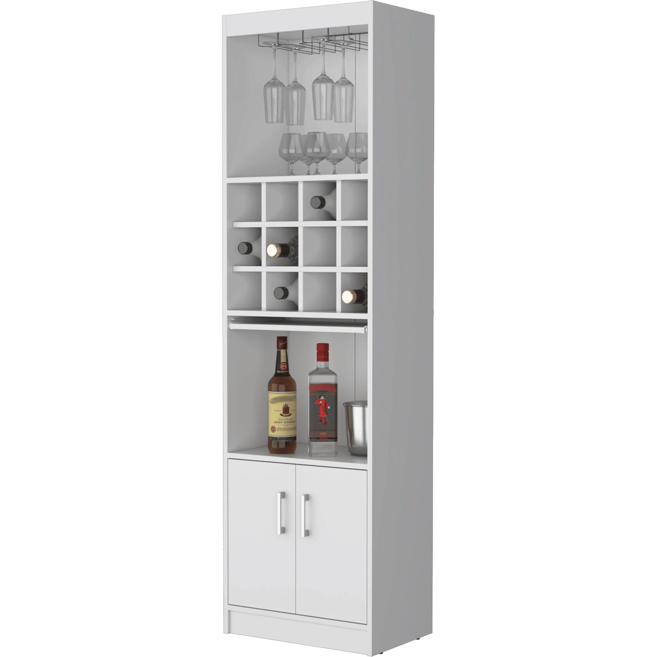 White Bar Cabinet With Wine Storage