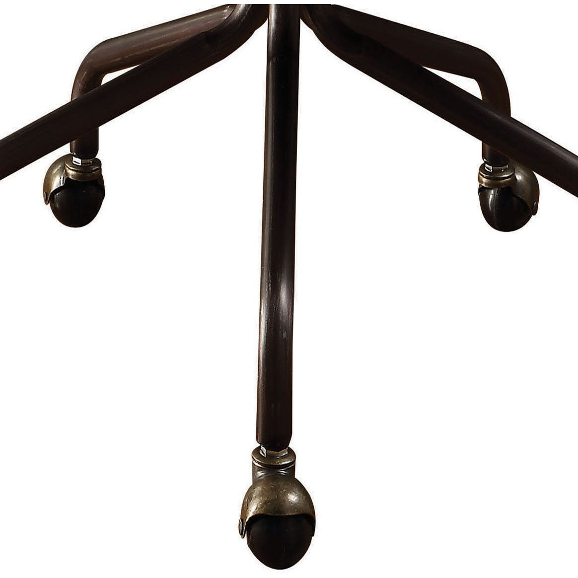 Vintage Black Swivel Office Chair With Nailhead Trim