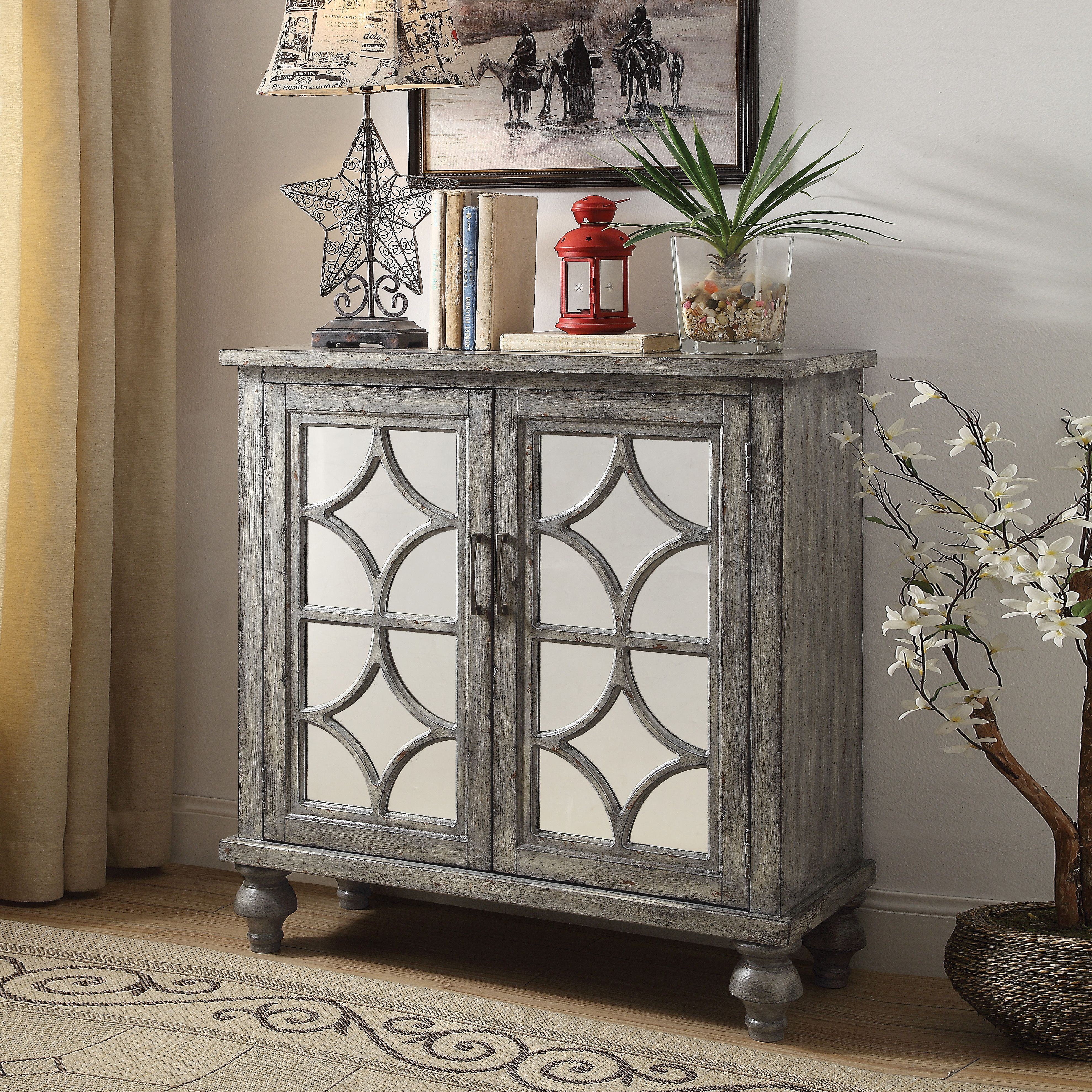 Weathered Grey 2-Door Console Table