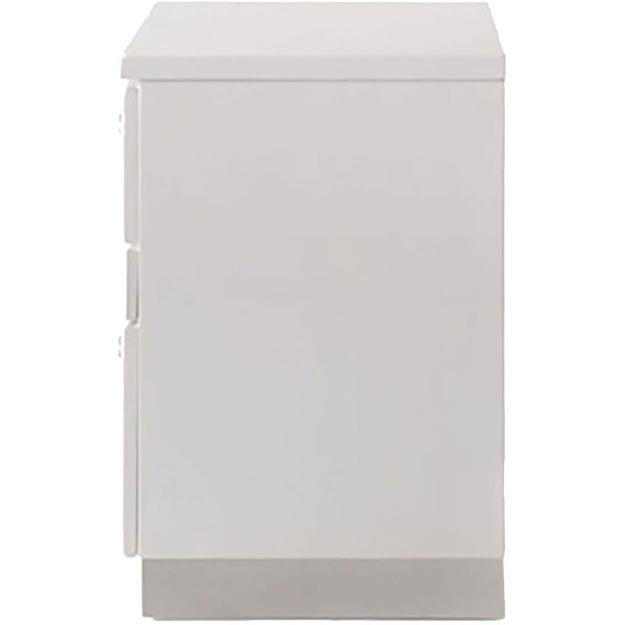 White High Gloss 3-Drawer Nightstand
