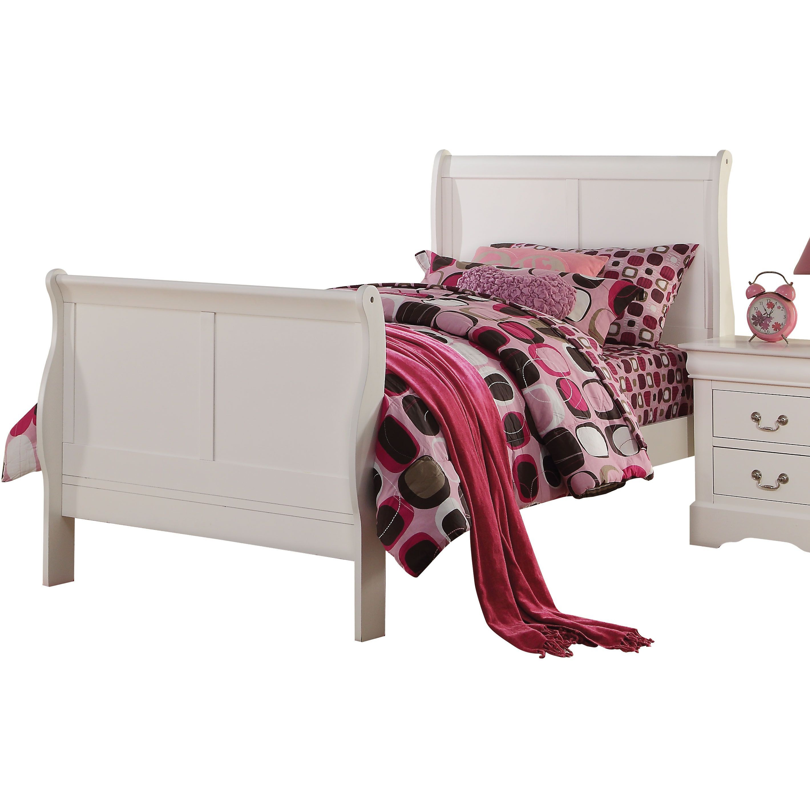 White Full Sleigh Bed