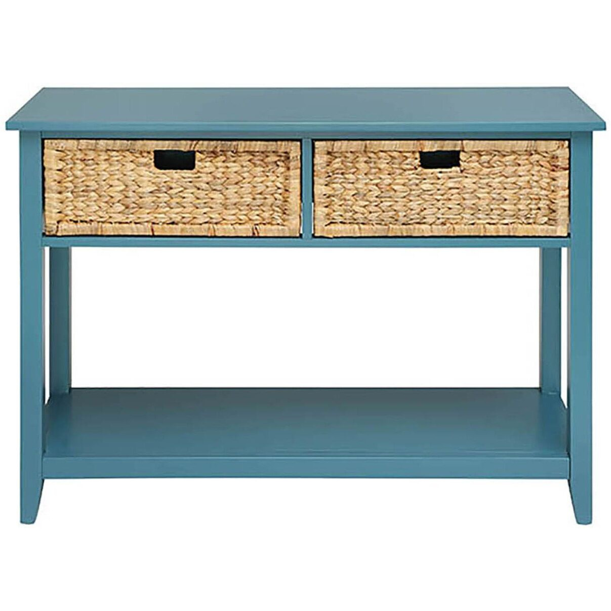 Teal Console Table With Bottom Shelf