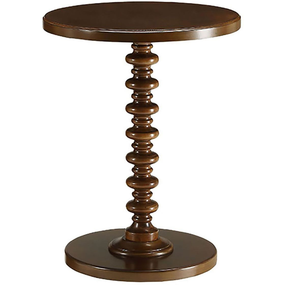 Walnut Round Wooden Side Table