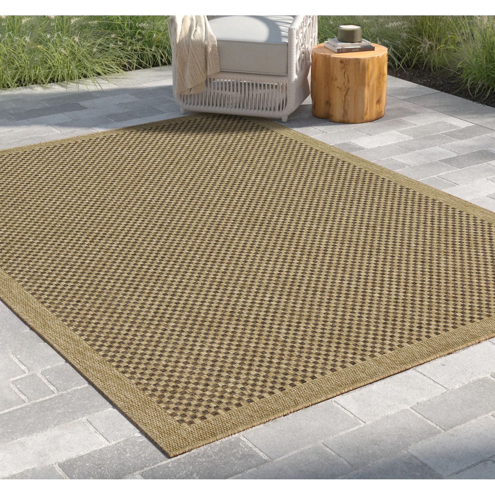 Earth Gc_Ntl1005 Jute/Mocha 7 Ft. 10 In. X 10 Ft. 3 In. Indoor/Outdoor Area Rug