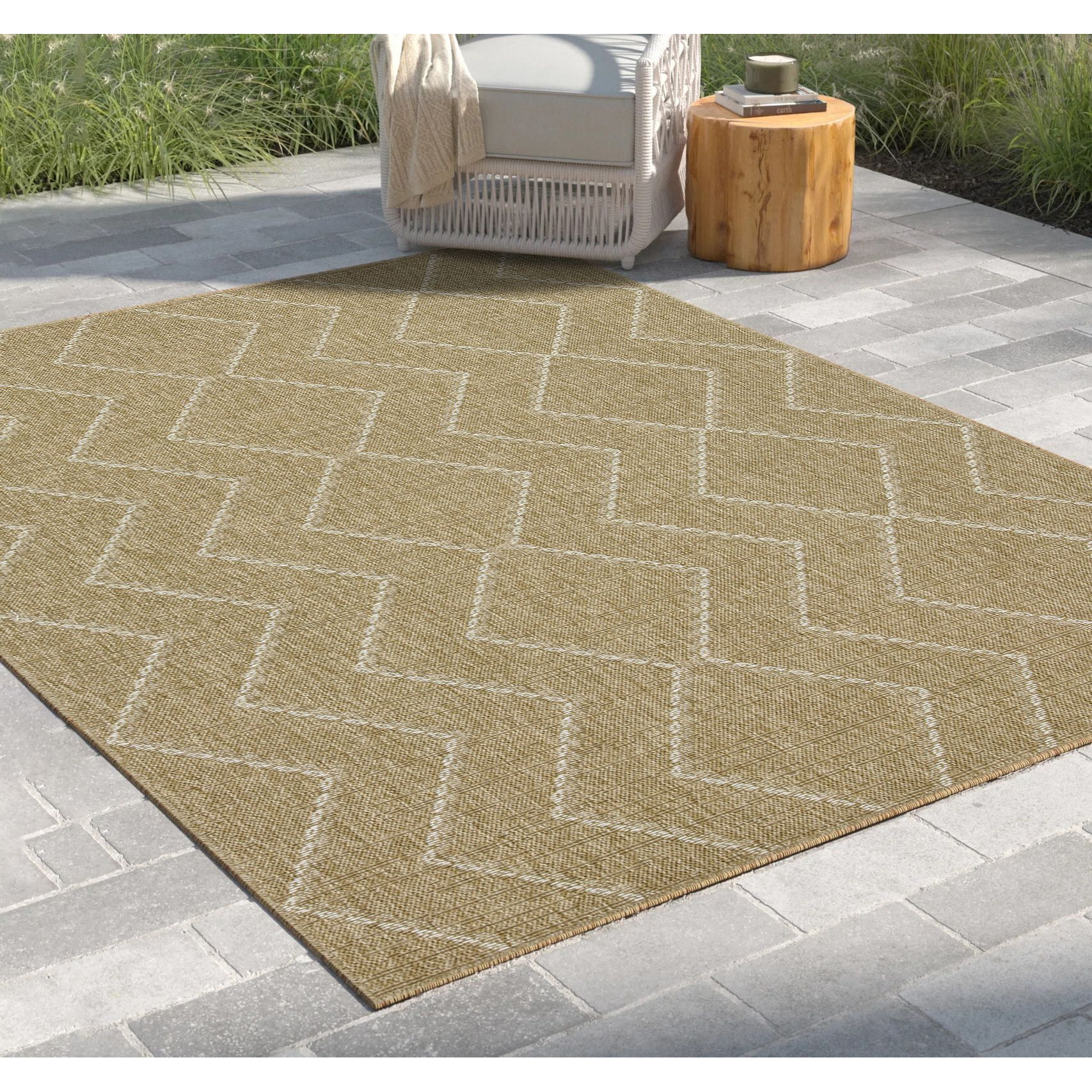 Earth Gc_Ntl1011 Jute/White 7 Ft. 10 In. X 10 Ft. 3 In. Indoor/Outdoor Area Rug