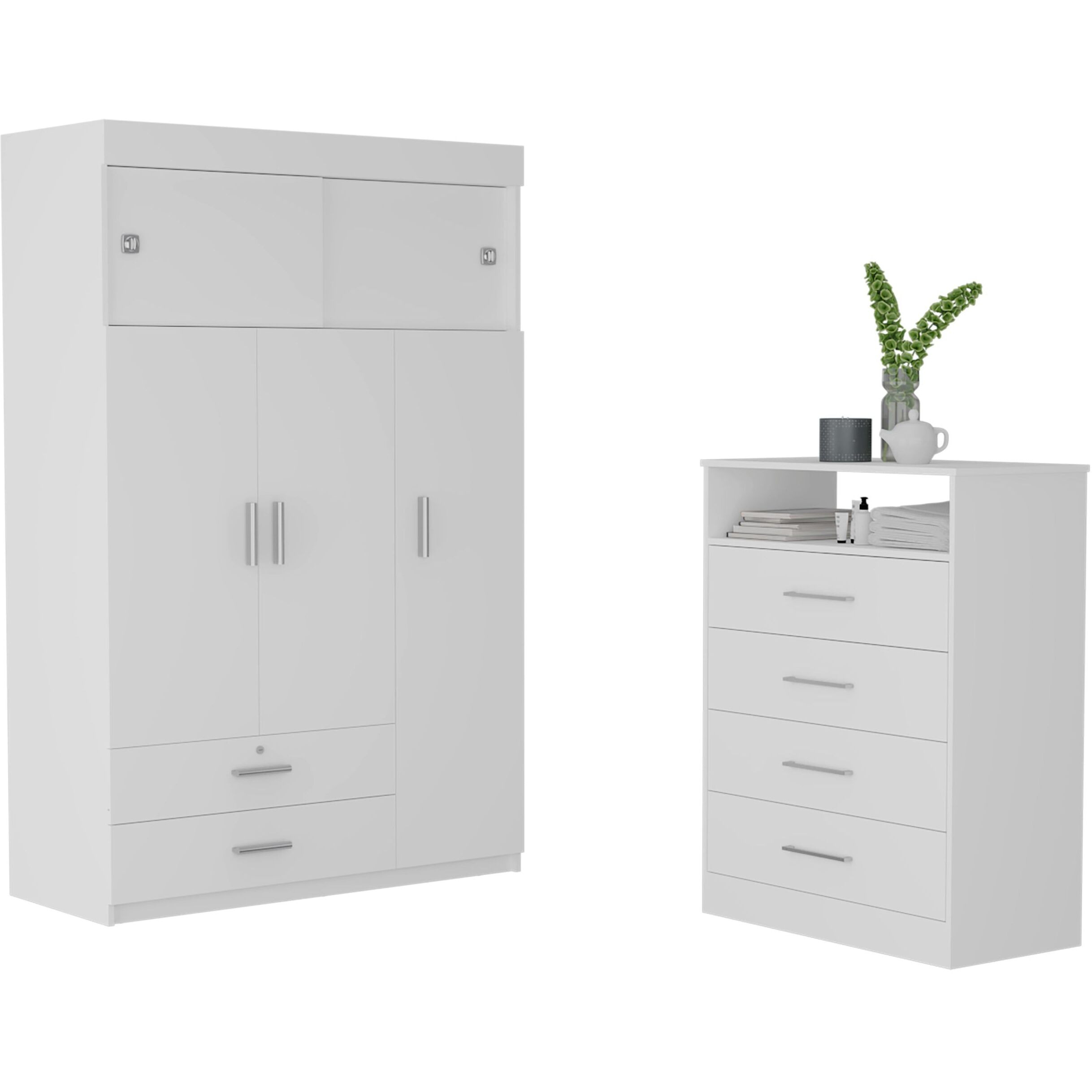 Omaha 2-Piece Armoire And Dresser  White