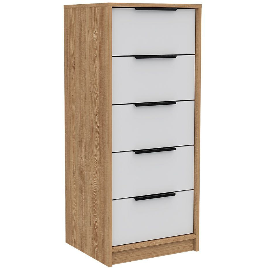Cozad 2-Piece Bedroom Set  Armoire + Dresser  White And Light Oak