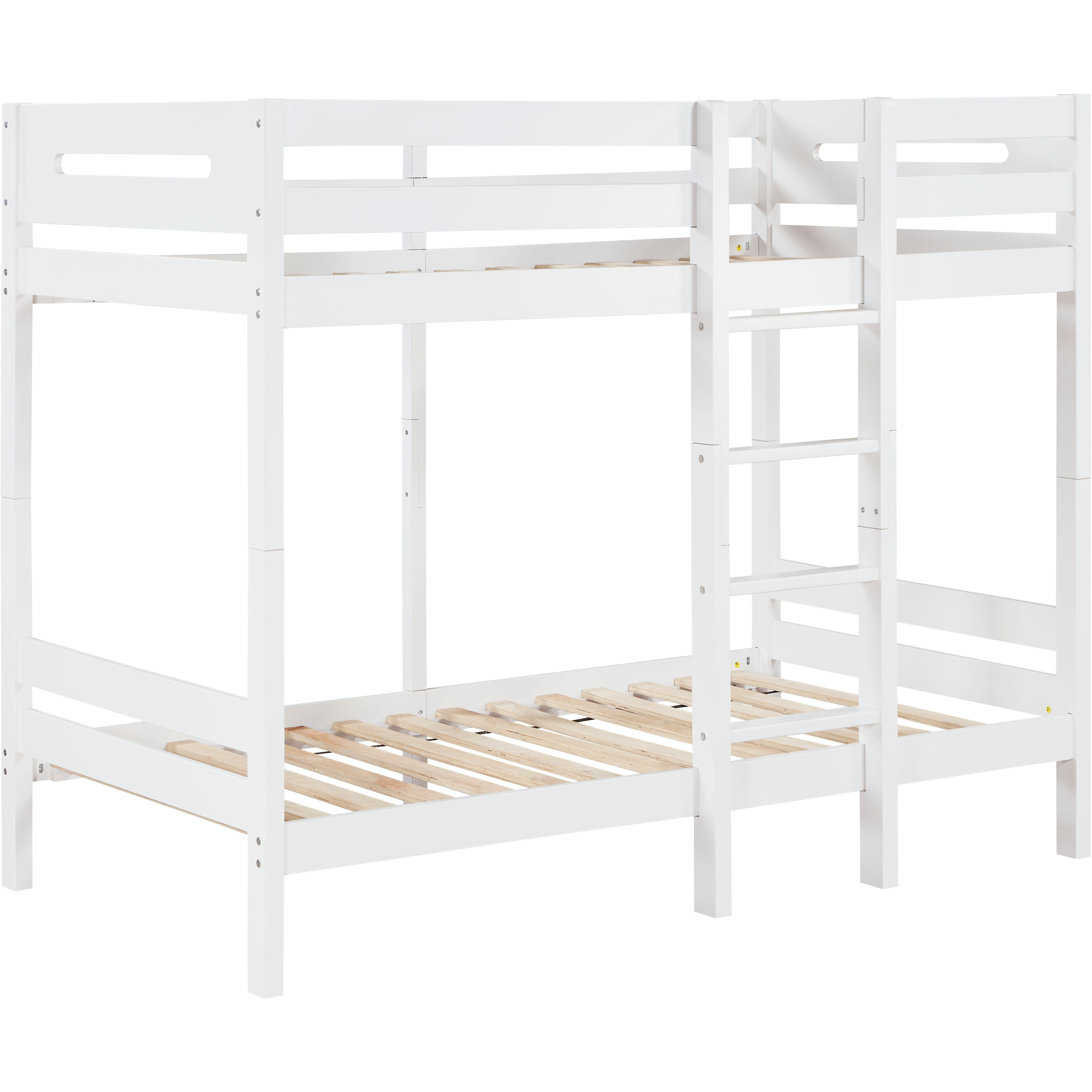 White Twin/Twin Bunk Bed With Ladder