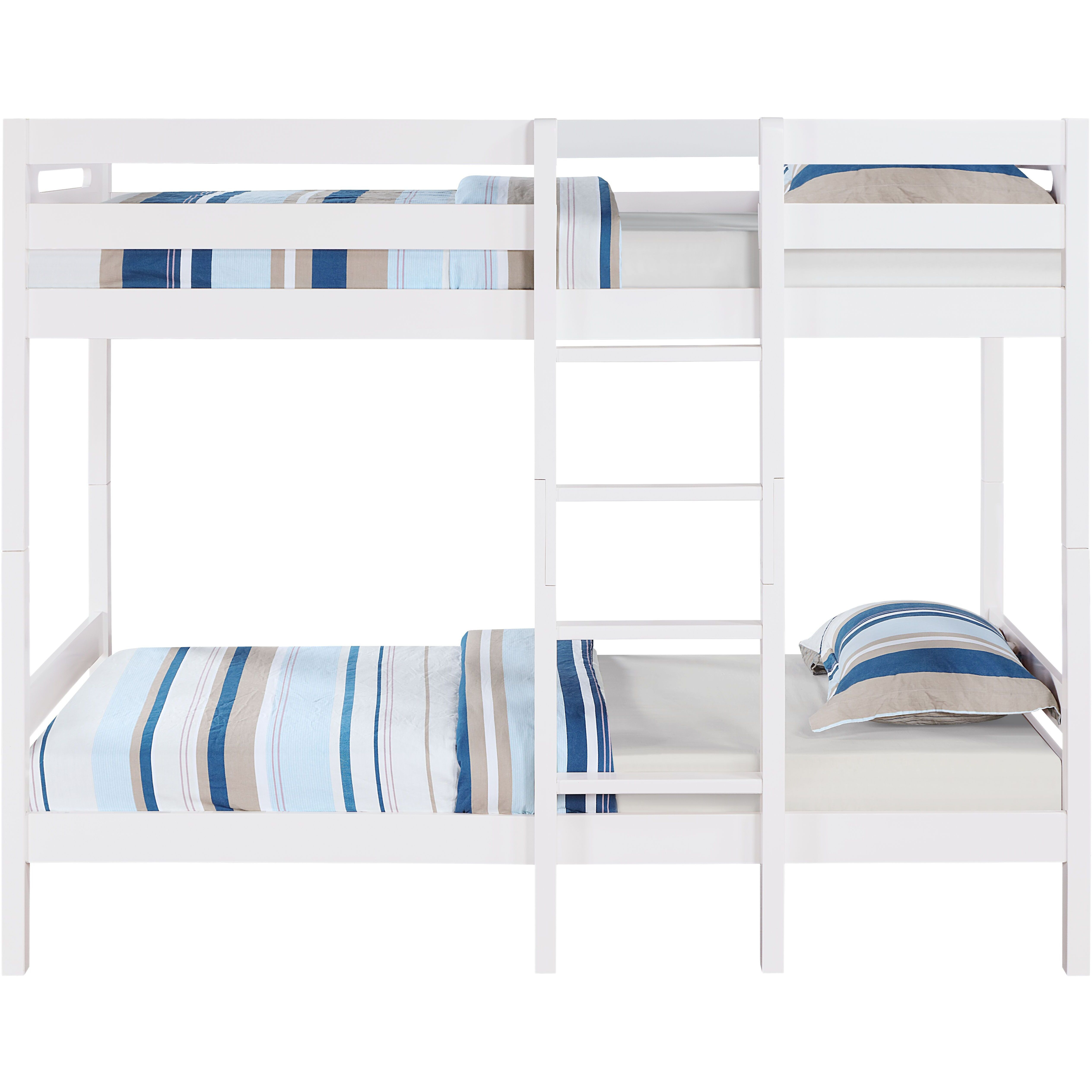 White Twin/Twin Bunk Bed With Ladder