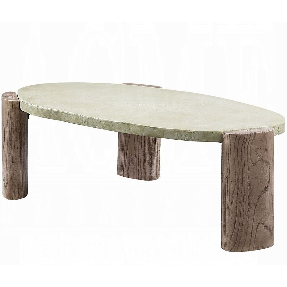 Weathered Grey And Oak Oblong Coffee Table