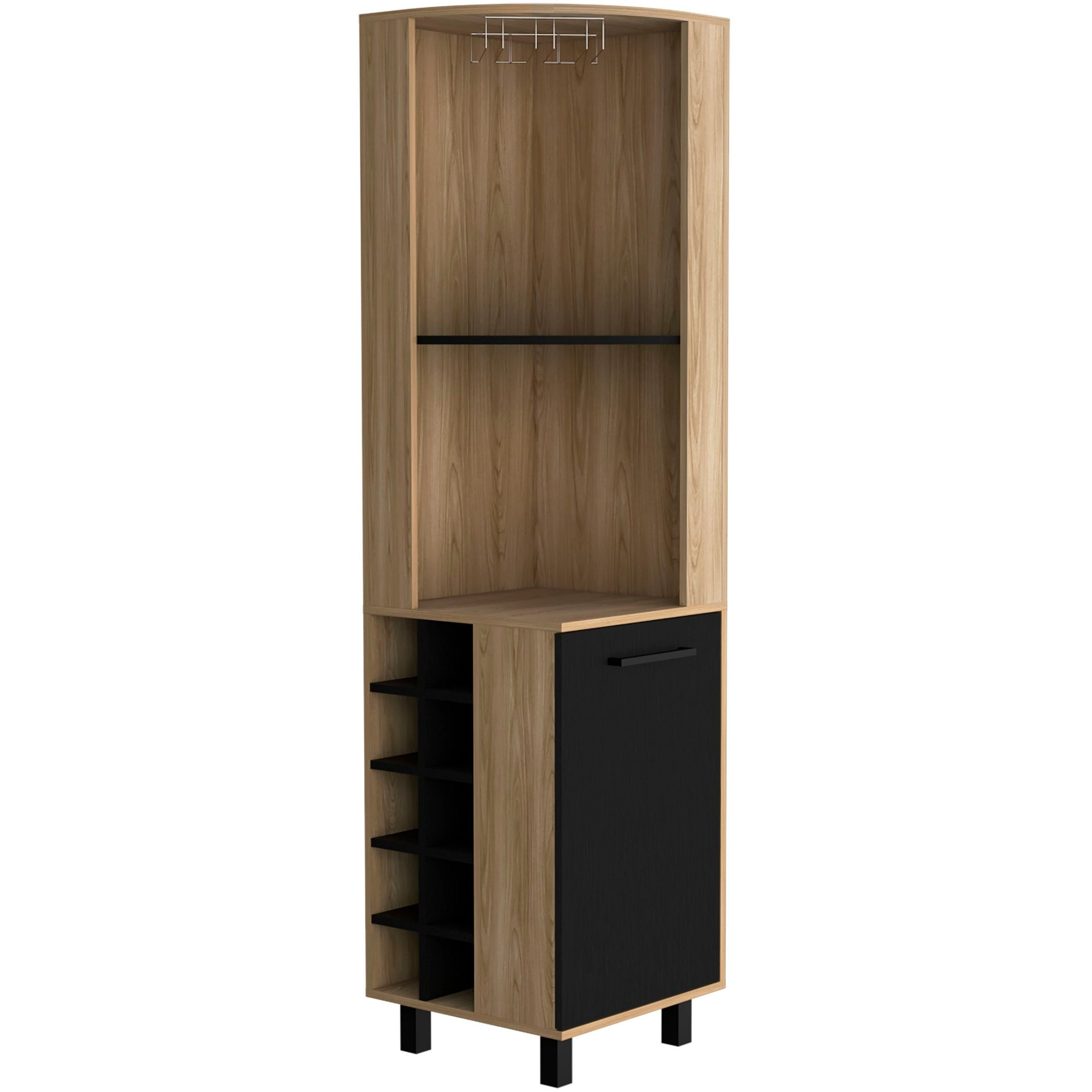 Ash 1-Door Corner Bar Cabinet