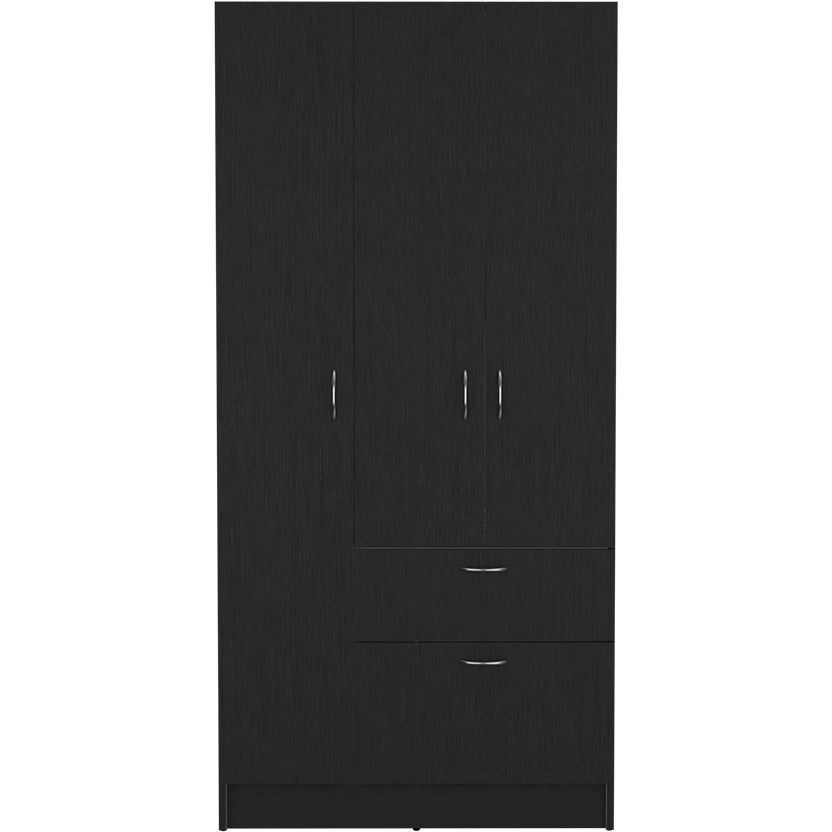Capwell 2-Piece Bedroom Set  Armoire And Dresser  Black And Pine