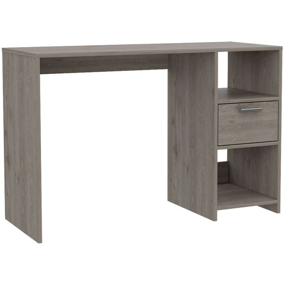 Light Gray 2-Shelf 1-Drawer Writing Desk