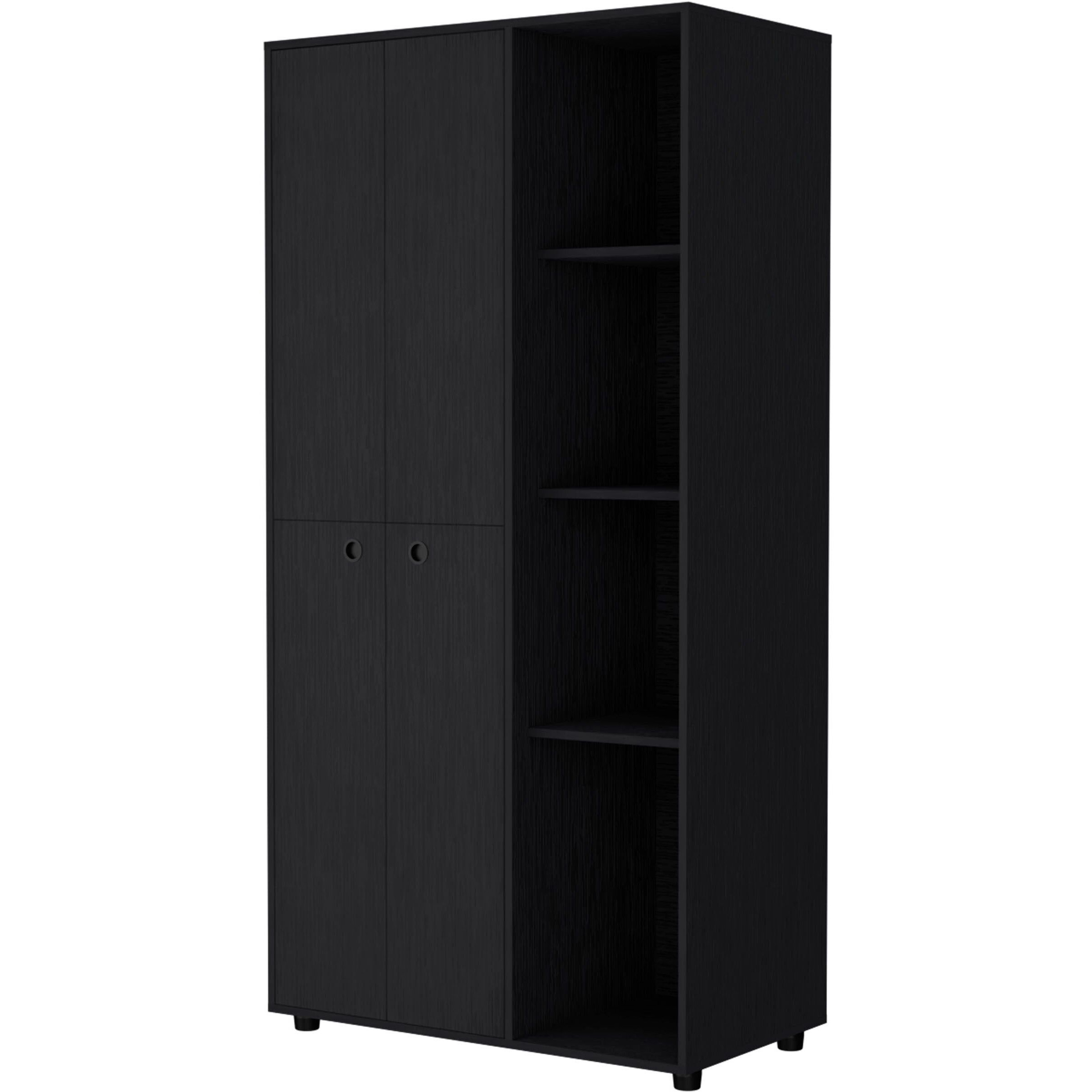 Black 1-Drawer Armoire Closet