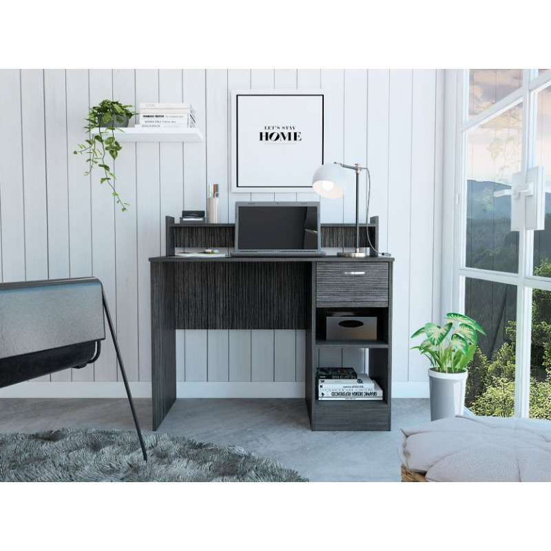 Portland 2-Shelf 1-Drawer Writing Desk Smokey Oak