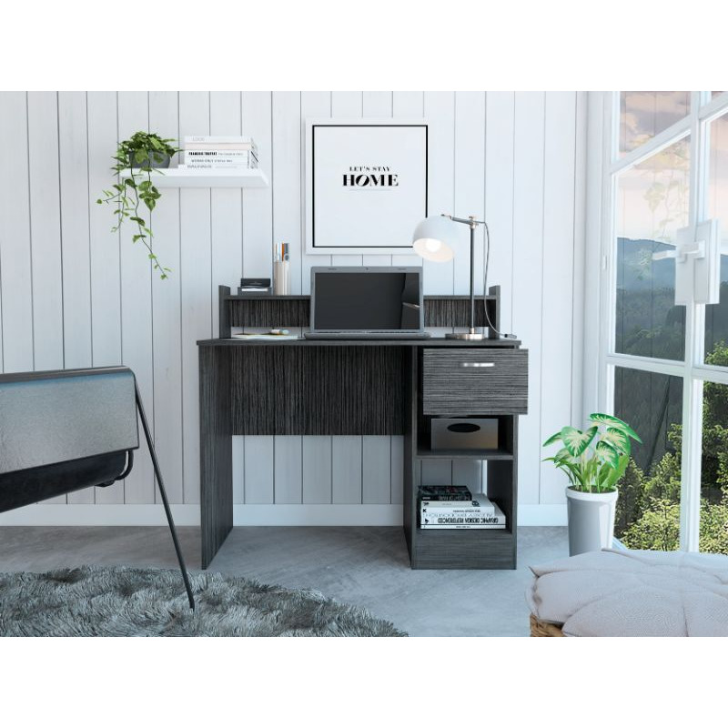 Portland 2-Shelf 1-Drawer Writing Desk Smokey Oak