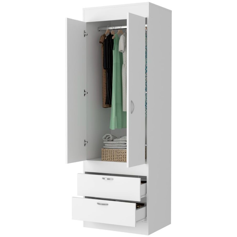 White 2-Drawer Armoire