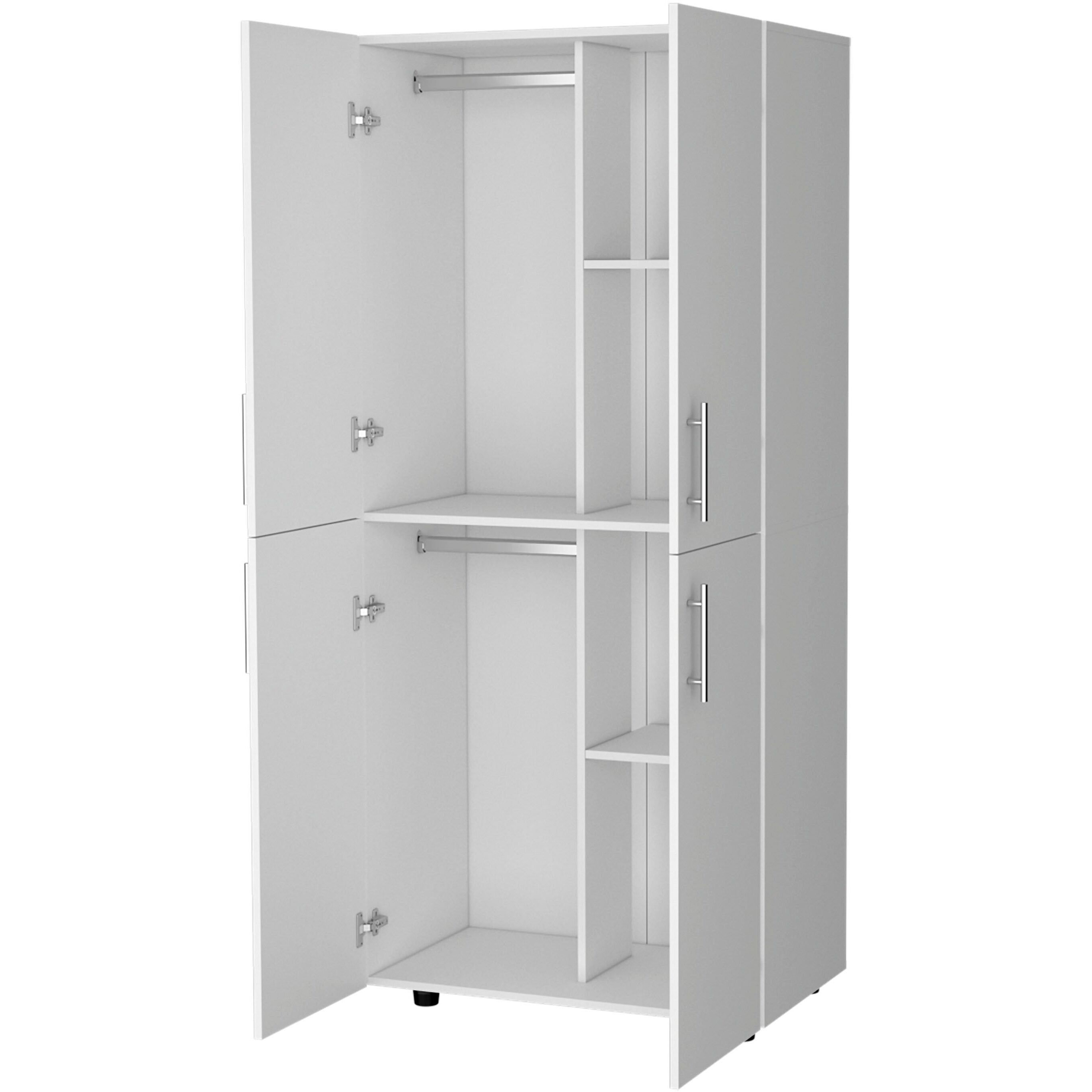 White 4-Door Armoire