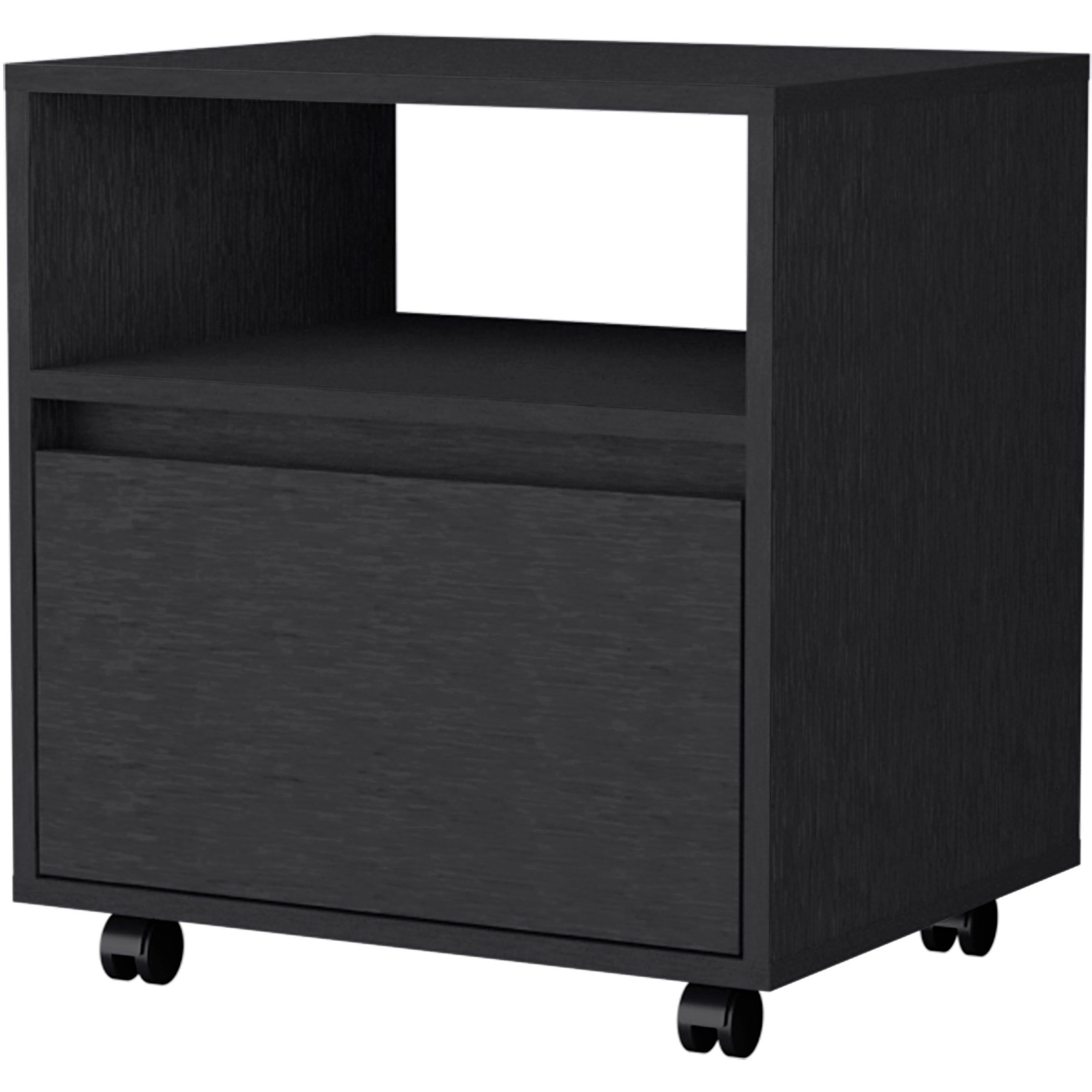 Black 1-Drawer Nightstand