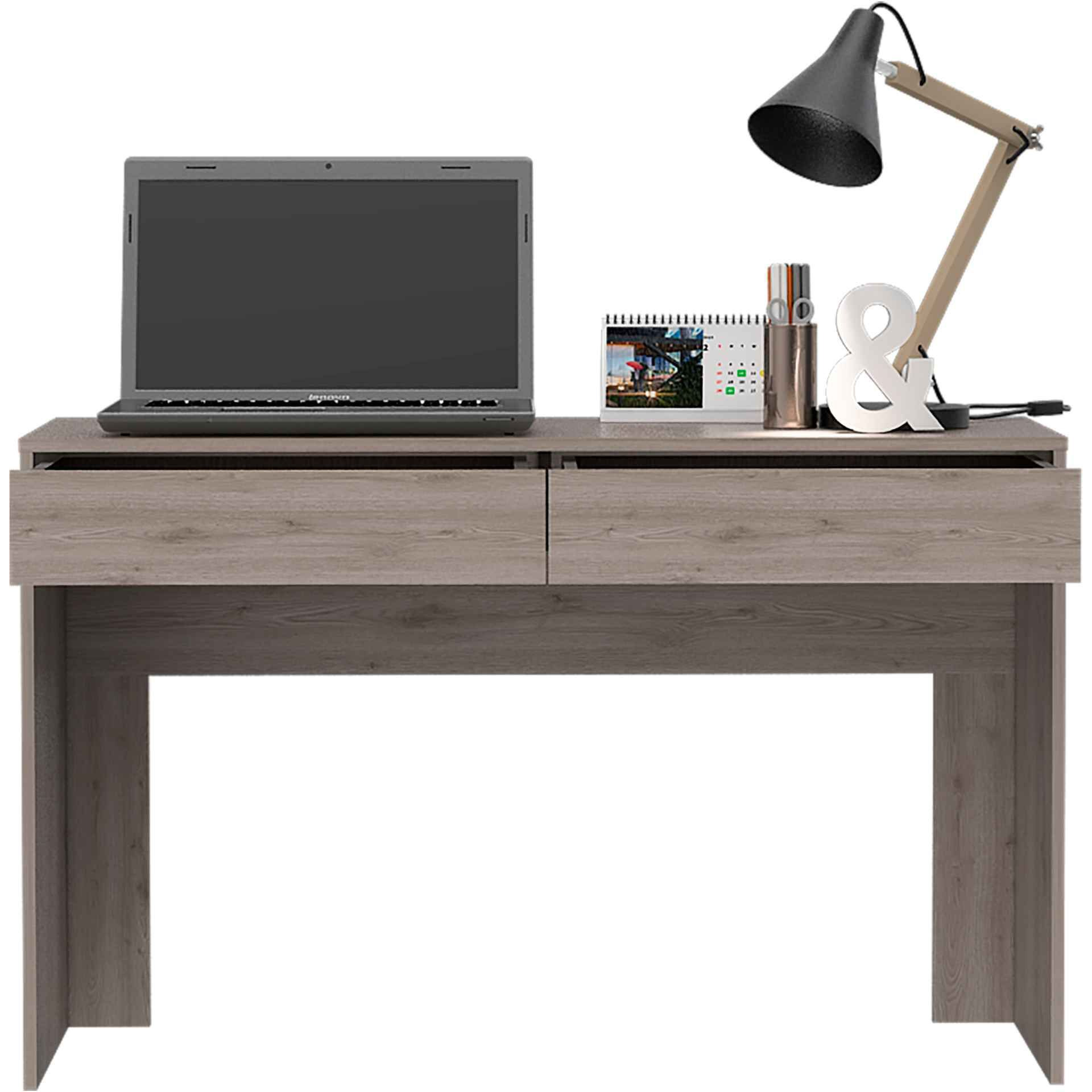 Meridian 2-Drawer Writing Desk Light Gray