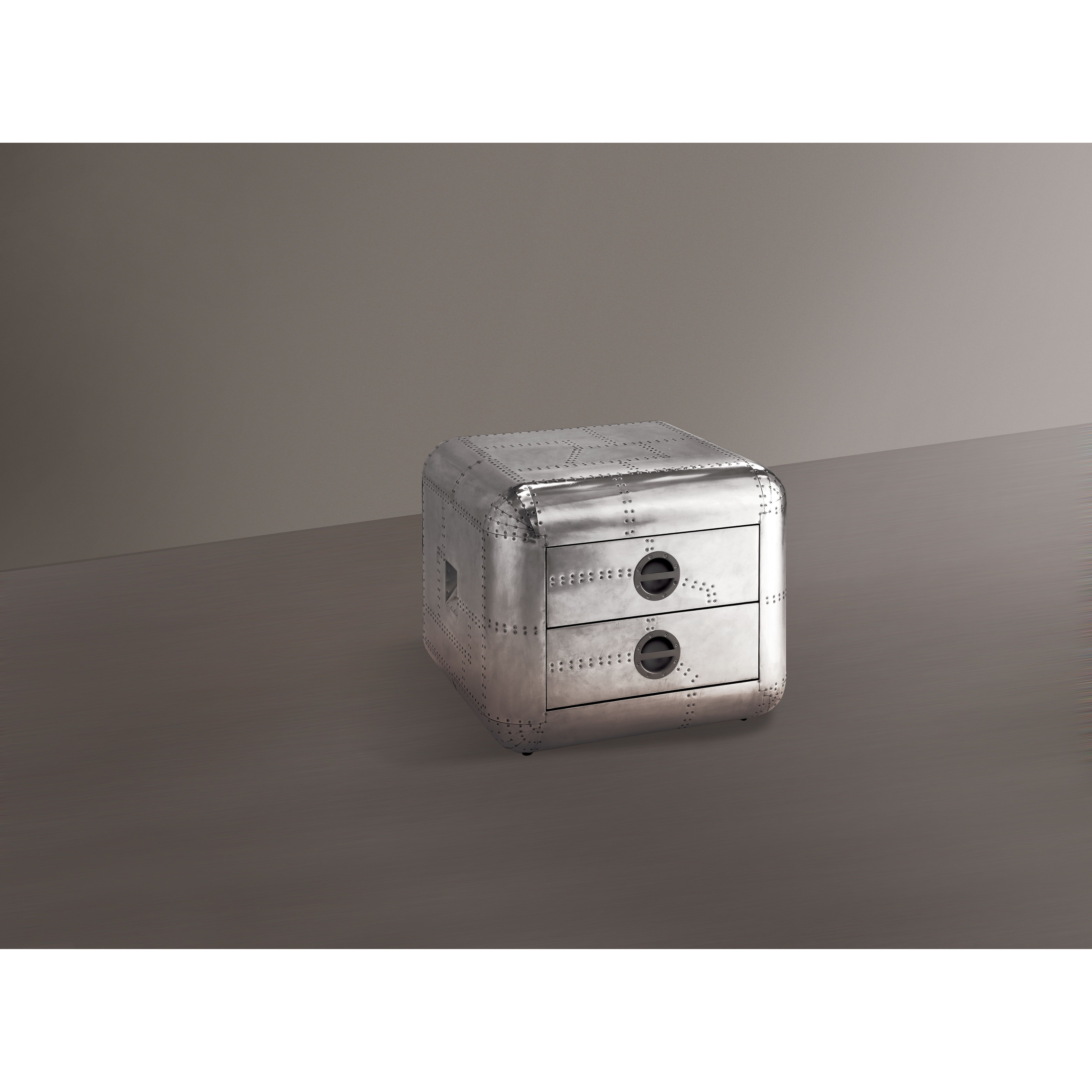 Aluminum 2-Drawer End Table