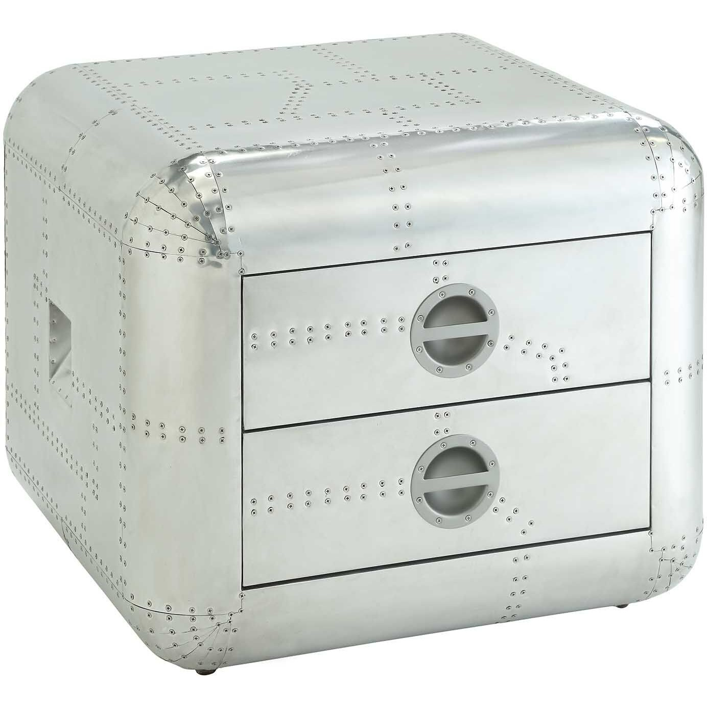 Aluminum 2-Drawer End Table