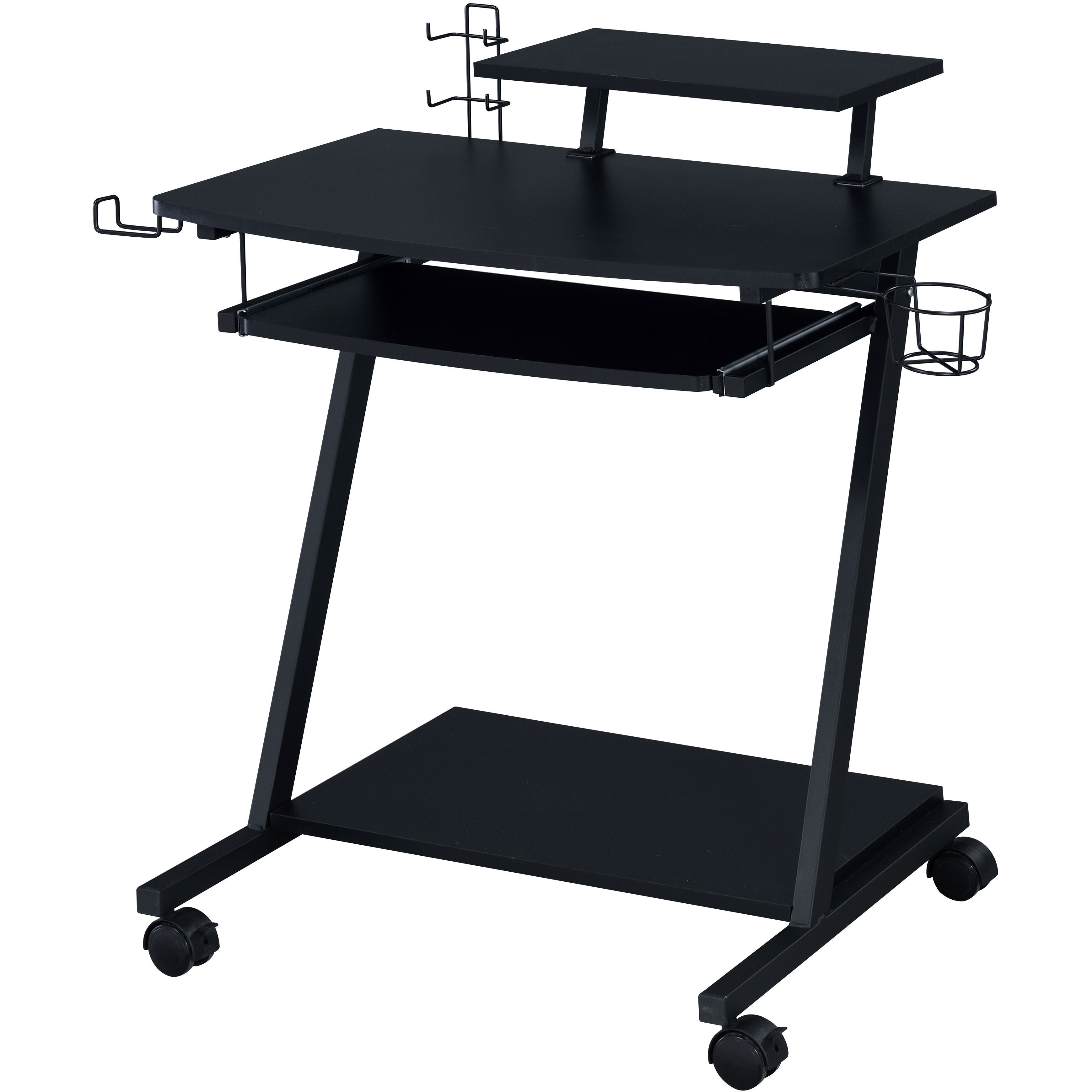 Black Gaming Desk With Keyboard Tray
