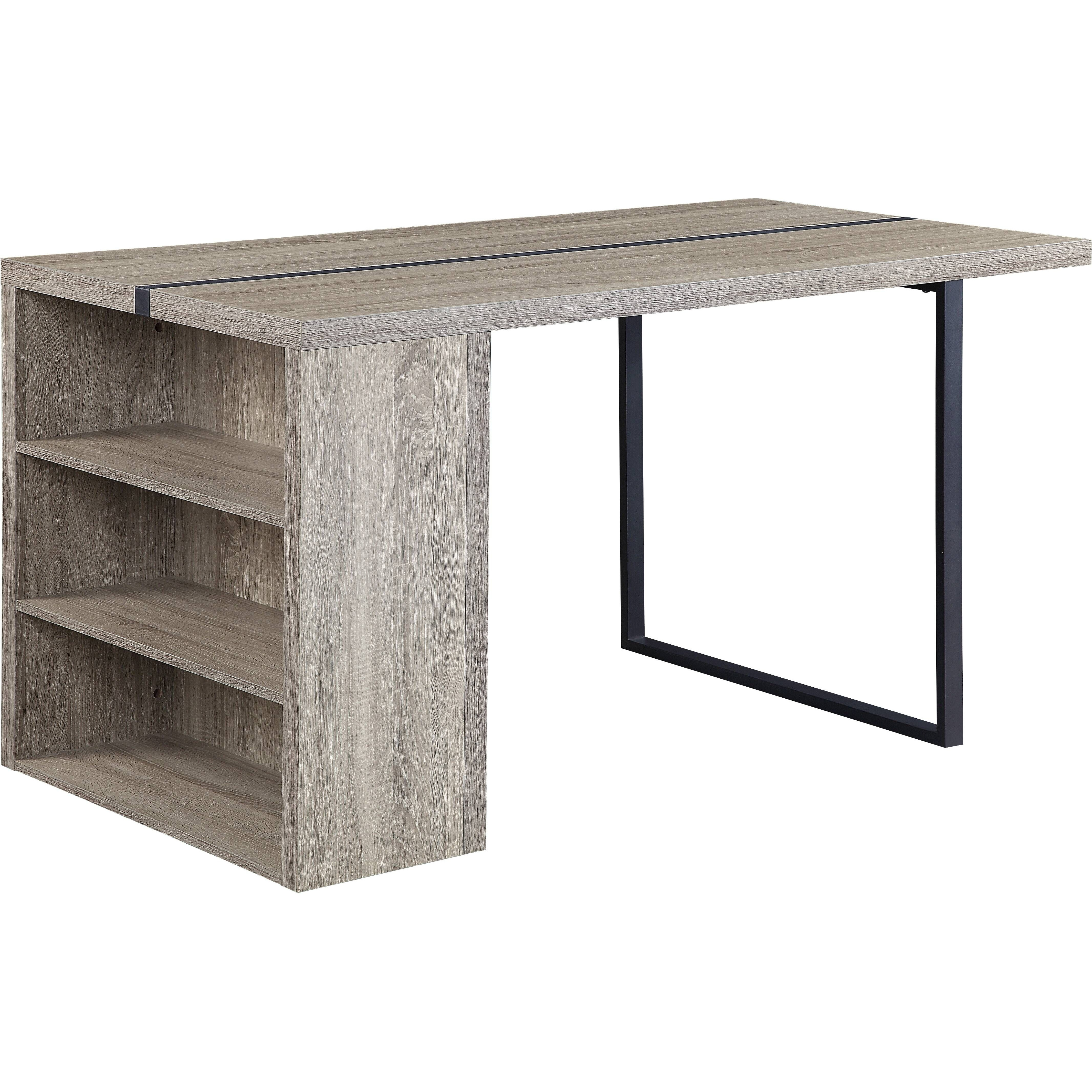 Grey Oak And Black 2- Shelf Dining Table