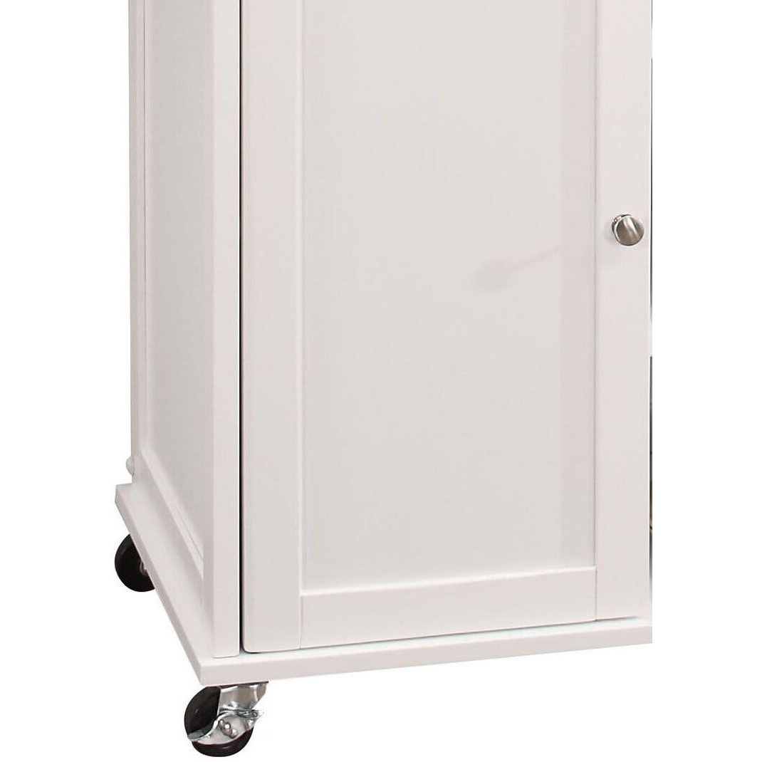Natural And White 2-Door Kitchen Cart With 2 Drawers