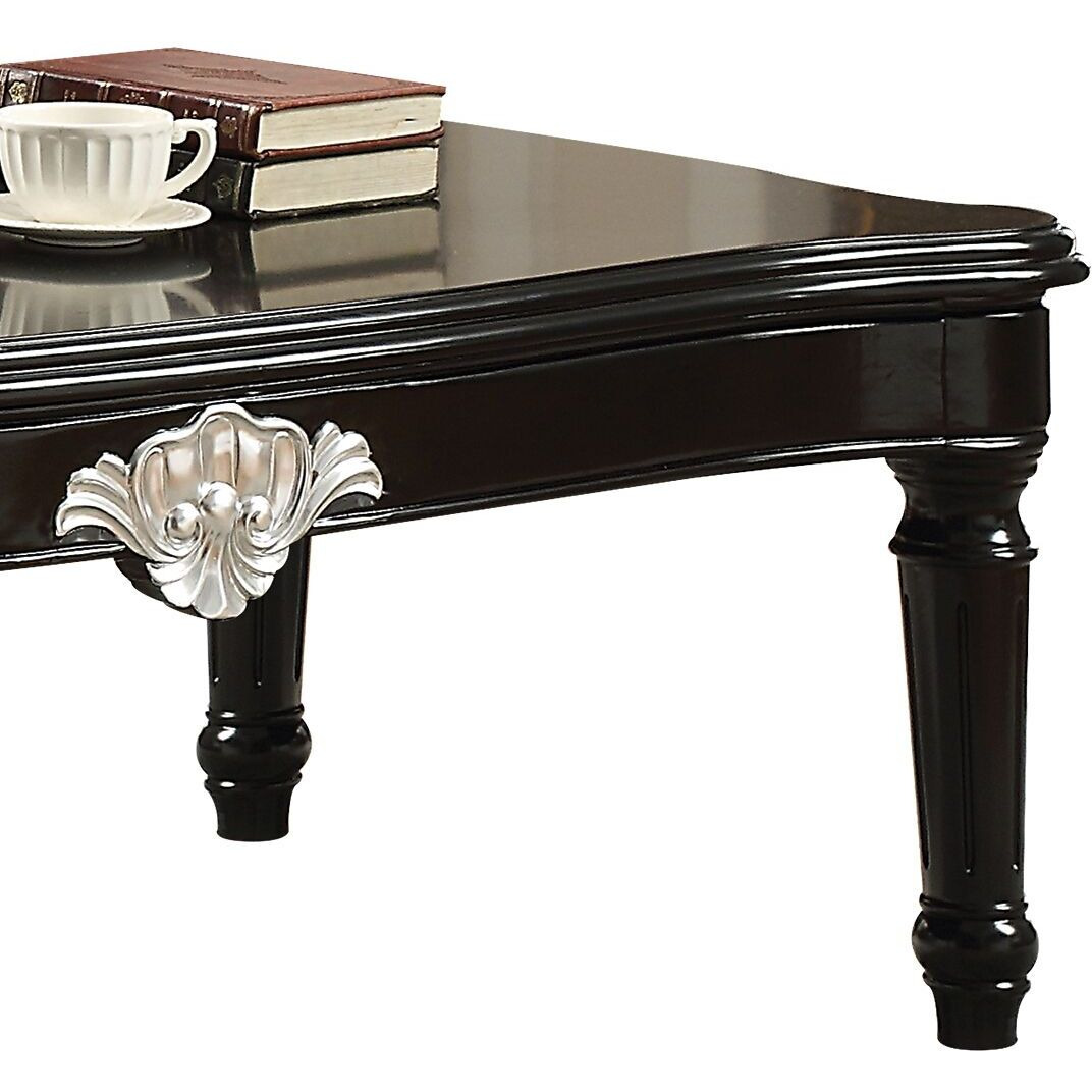 Black Coffee Table With Turned Legs