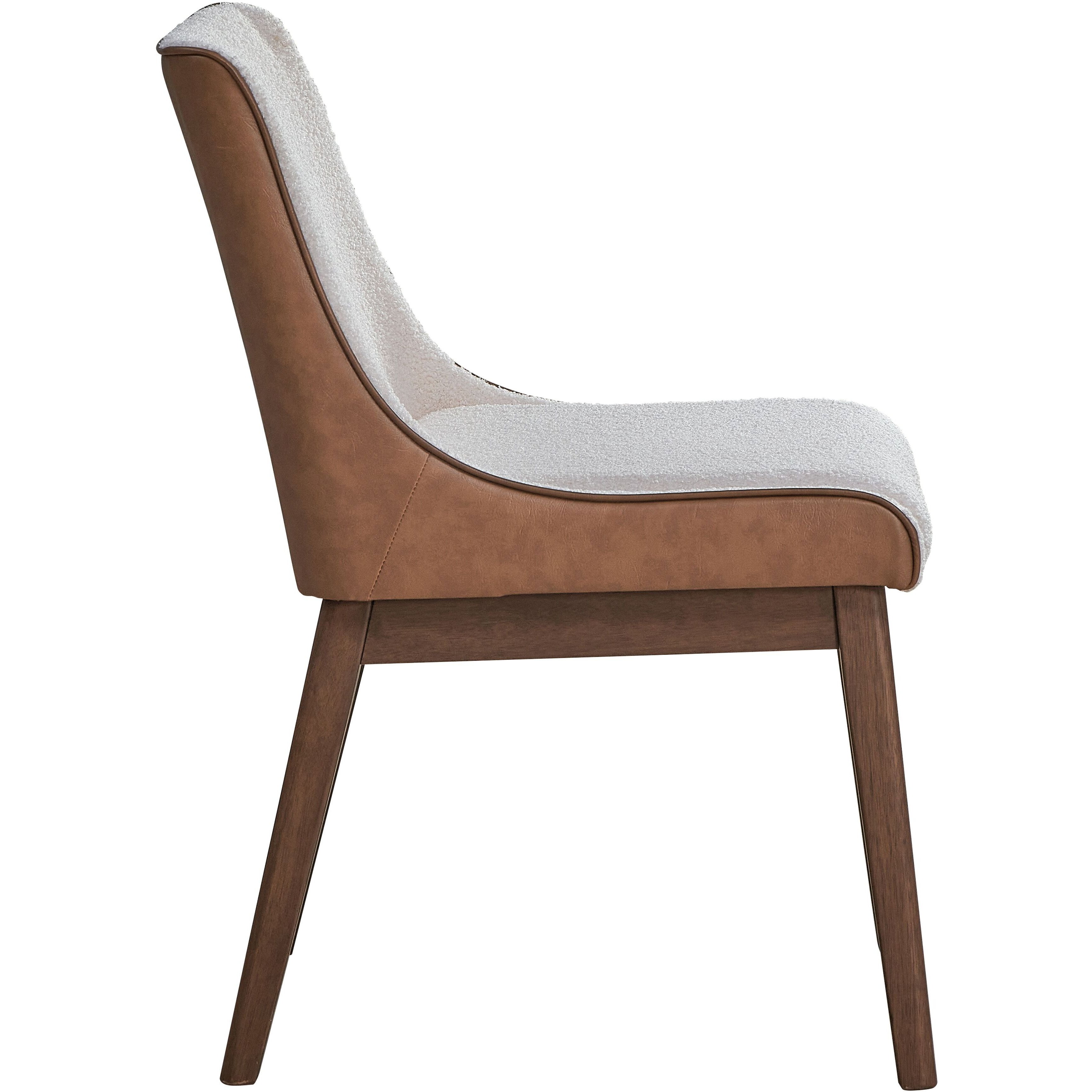 White And Brown Side Chair (Set Of 2)