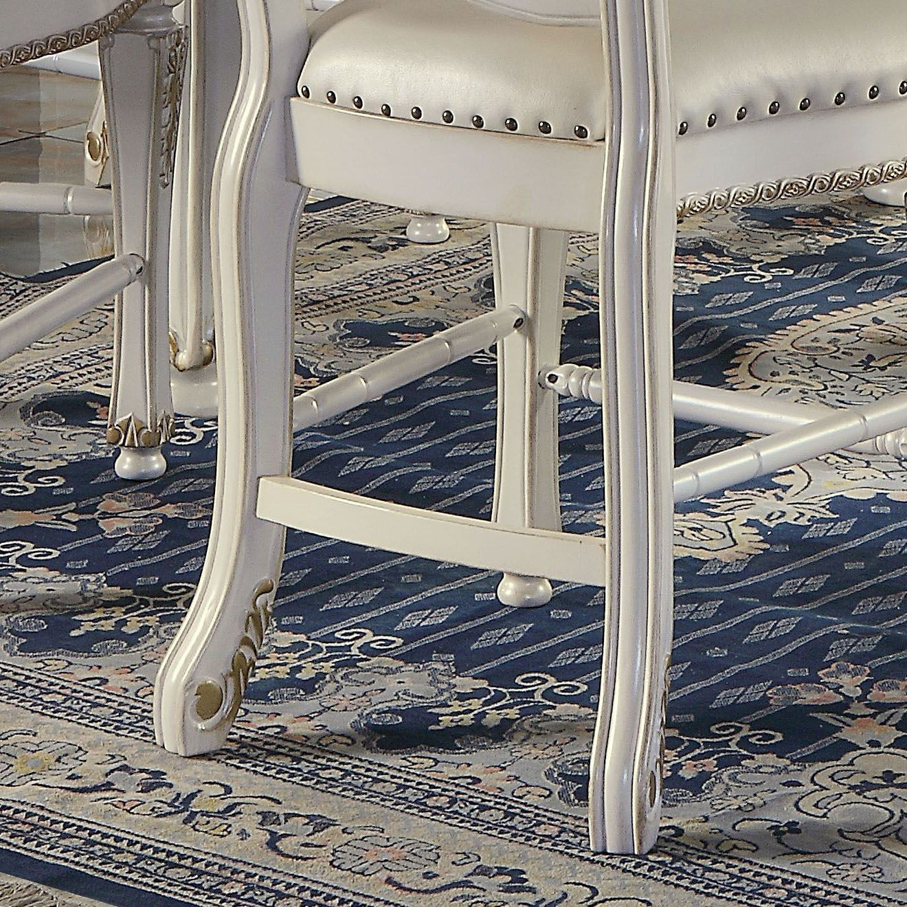 Antique Pearl Counter Height Chair With Nailhead Trim (Set Of 2)