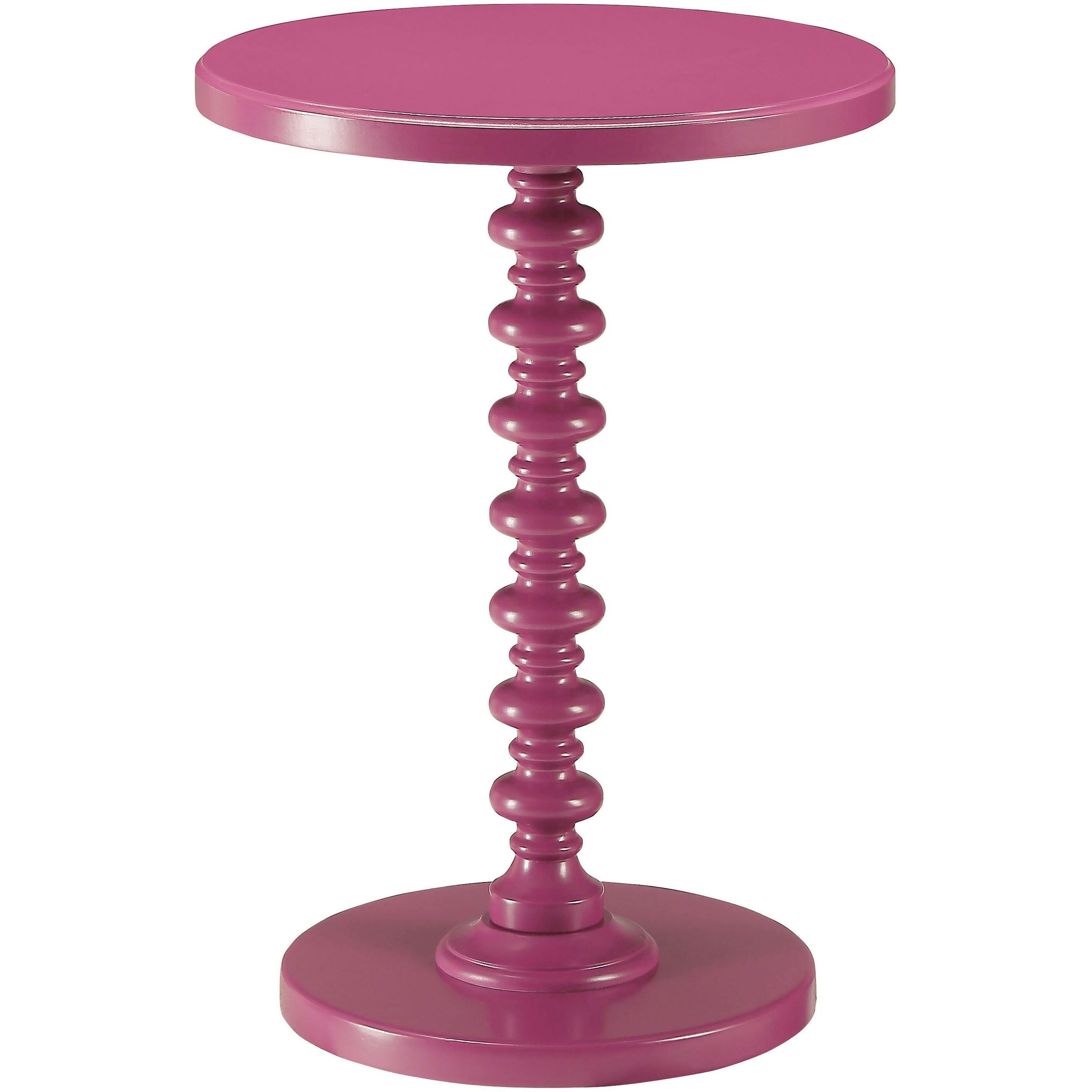 Purple Accent Table With Pedestal Base