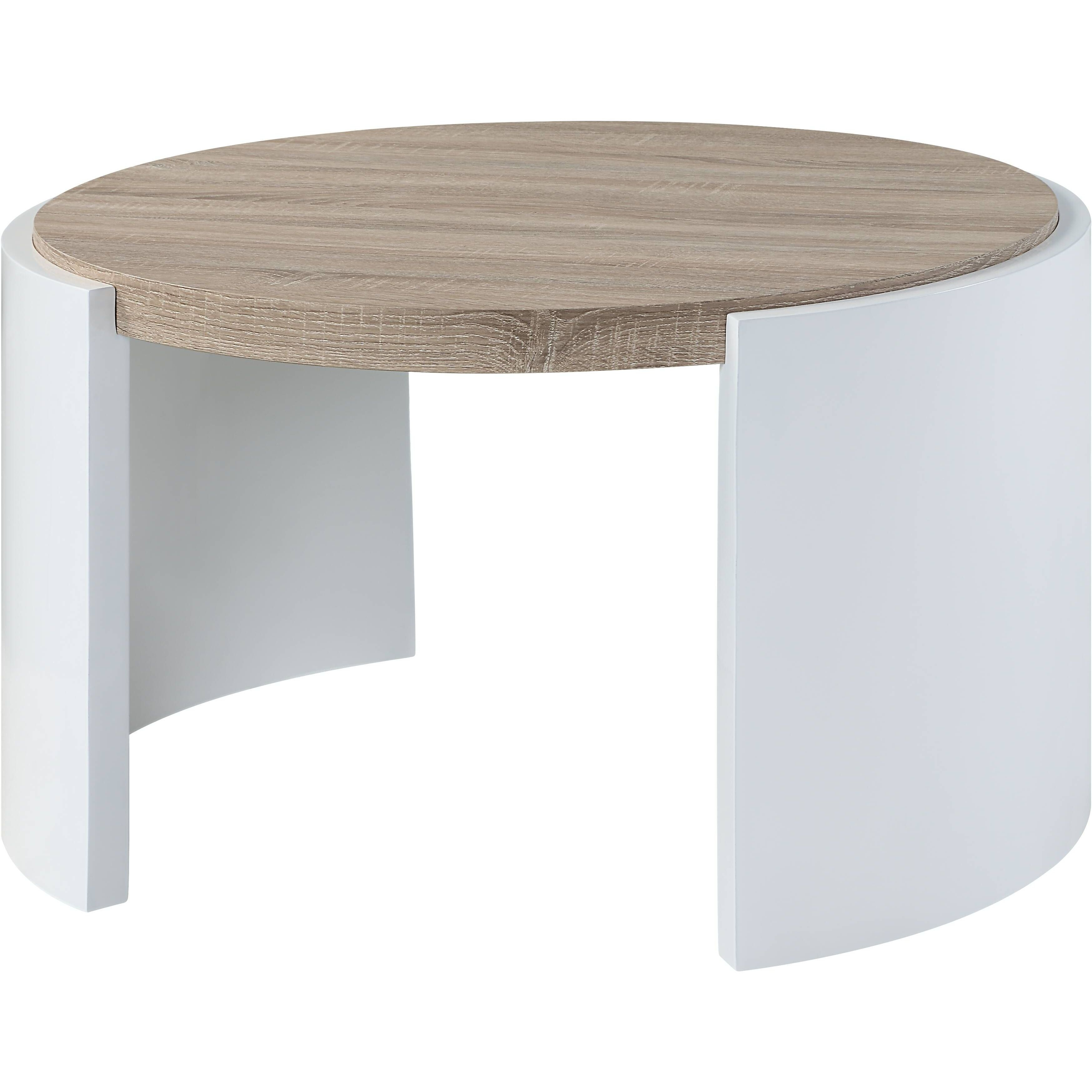 Oak And White High Gloss 1-Drawer Coffee Table