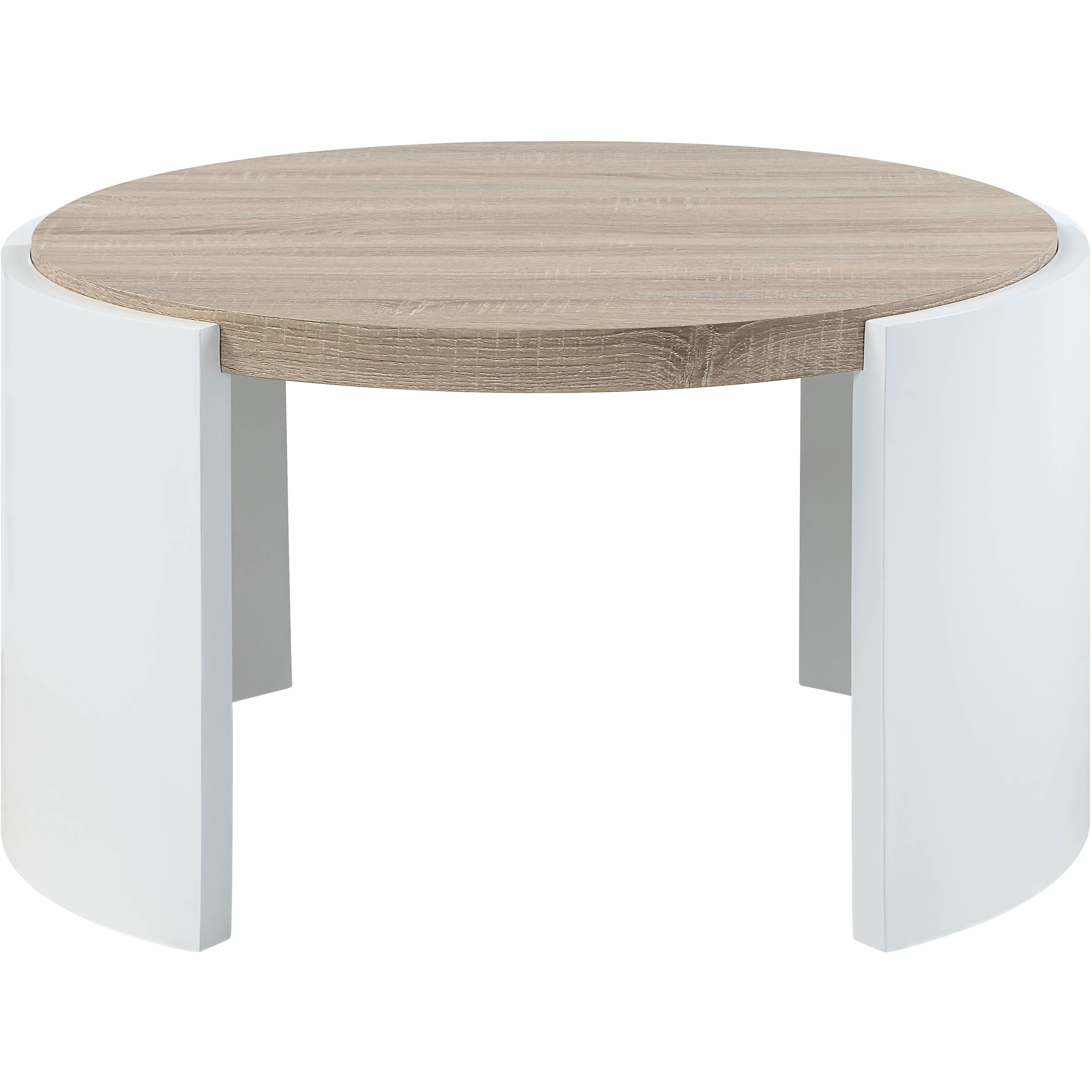 Oak And White High Gloss 1-Drawer Coffee Table
