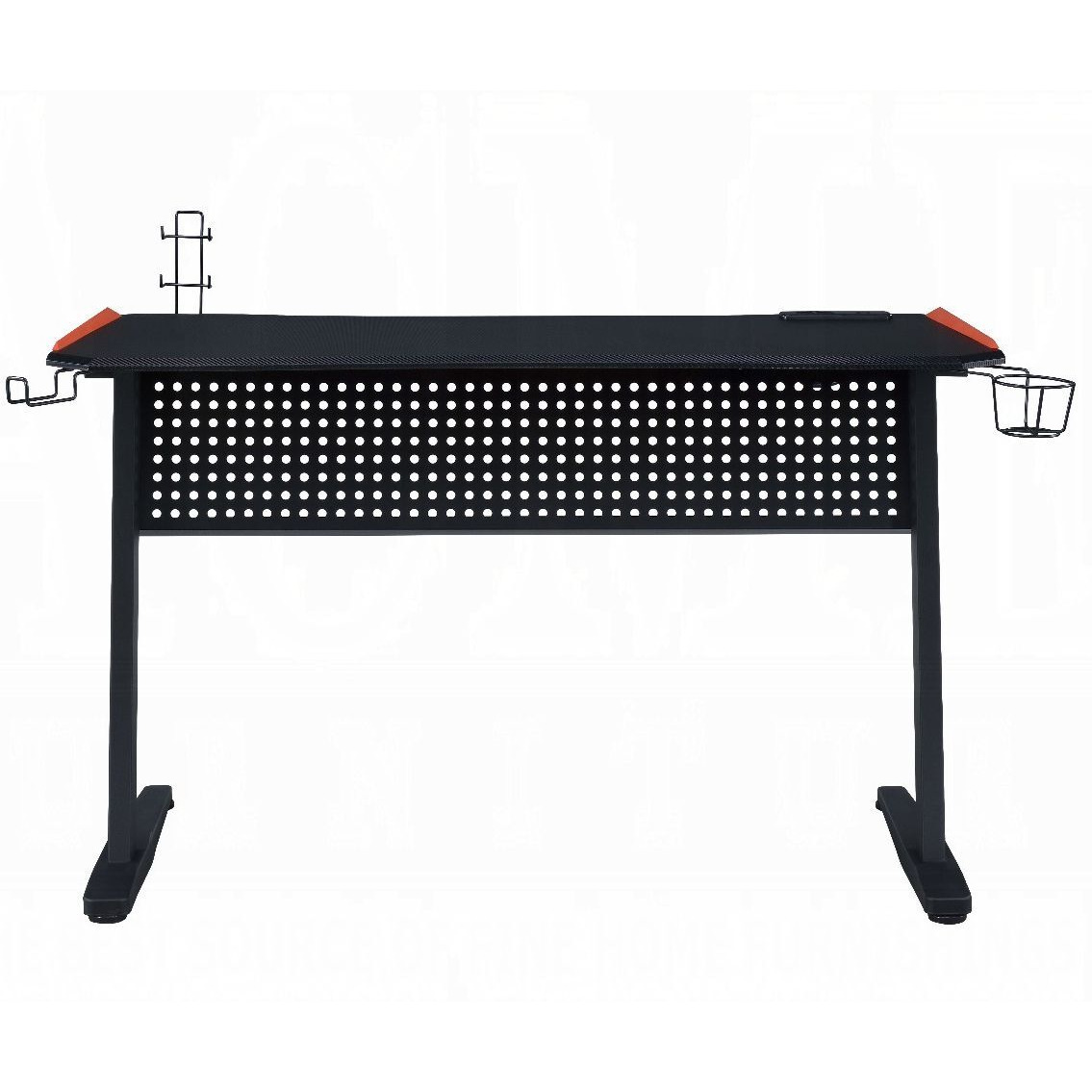 Black And Red Gaming Desk With Led Light And Usb Port