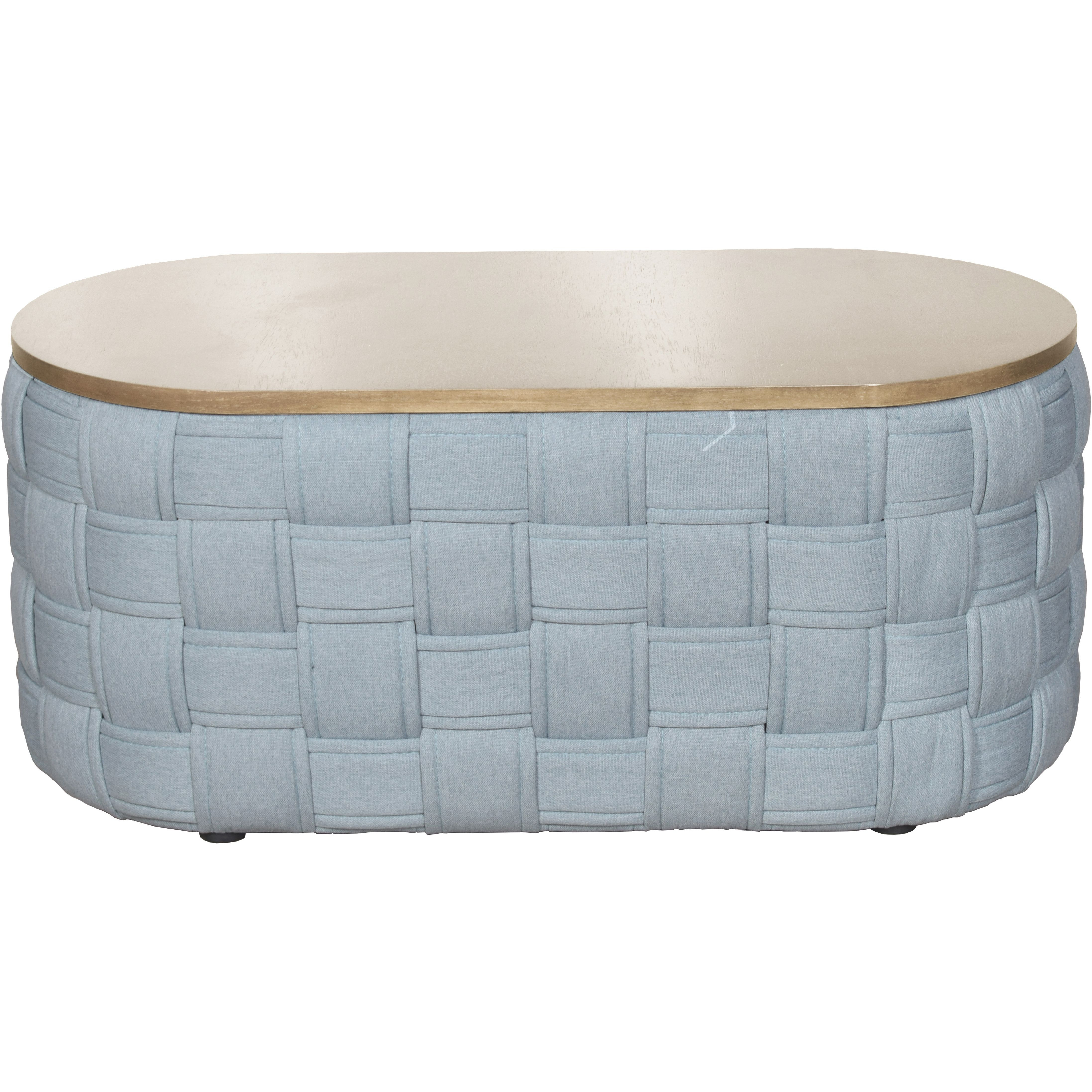 Light Teal Coffee Table With Knitting Texture Base