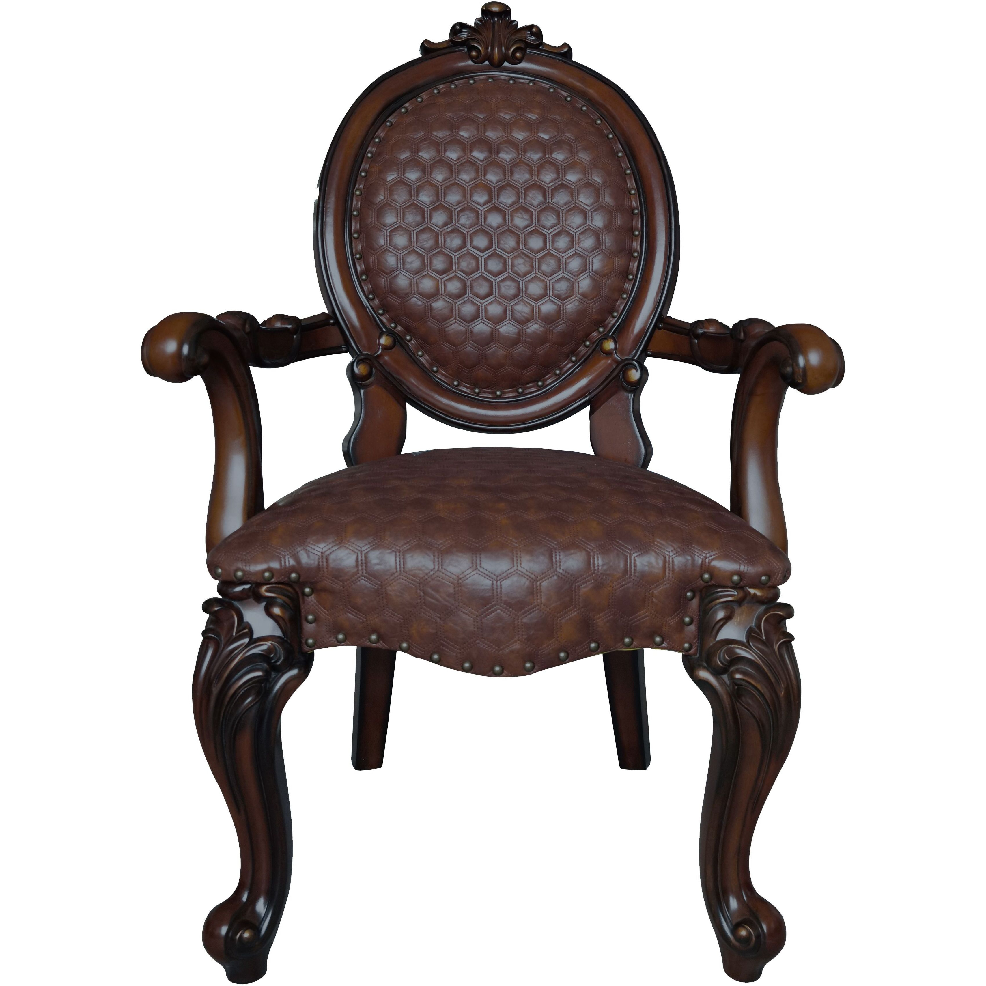 Brown And Cherry Arm Chair With Nailhead Trim (Set Of 2)