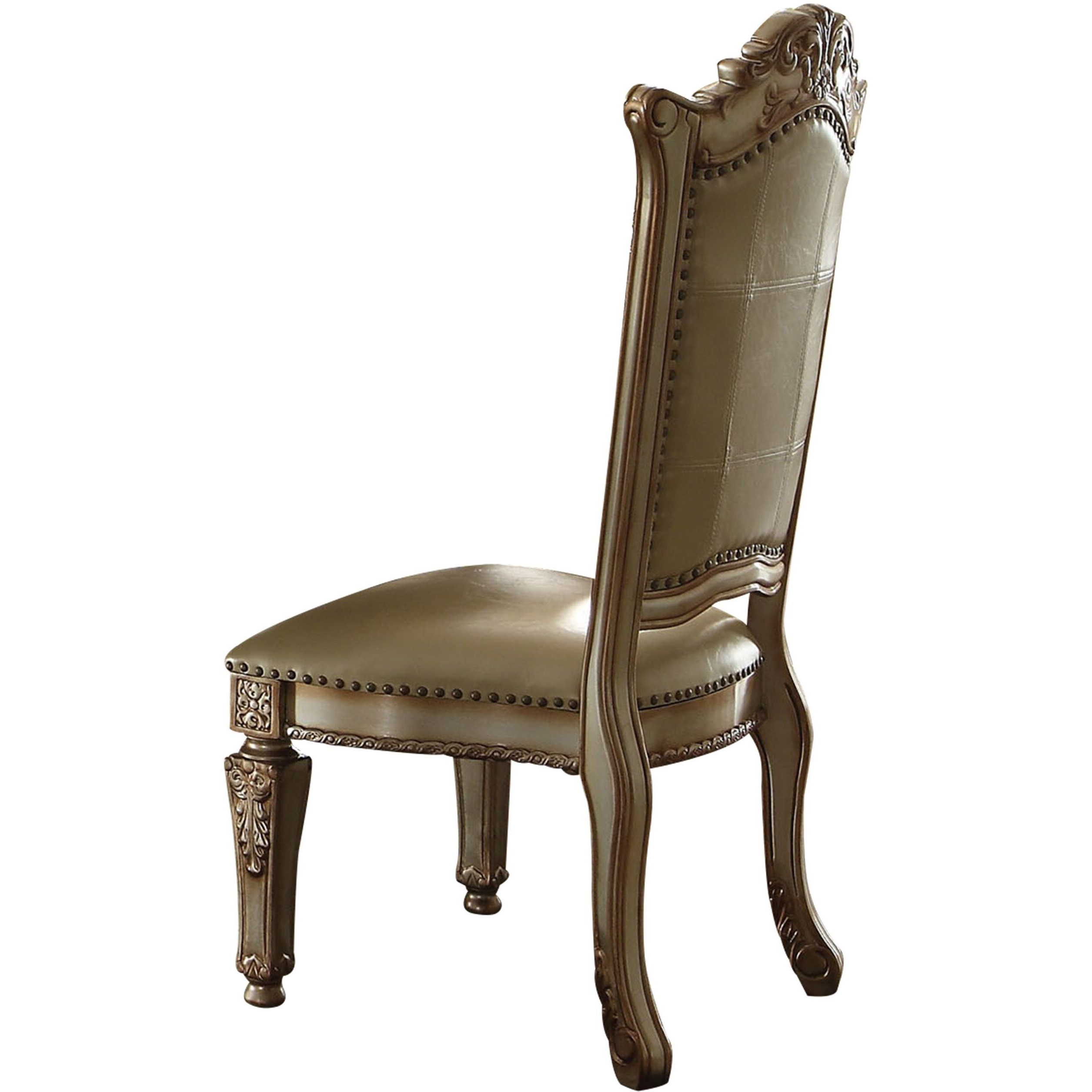 Bone And Gold Patina Side Chair With Nailhead Trim (Set Of 2)