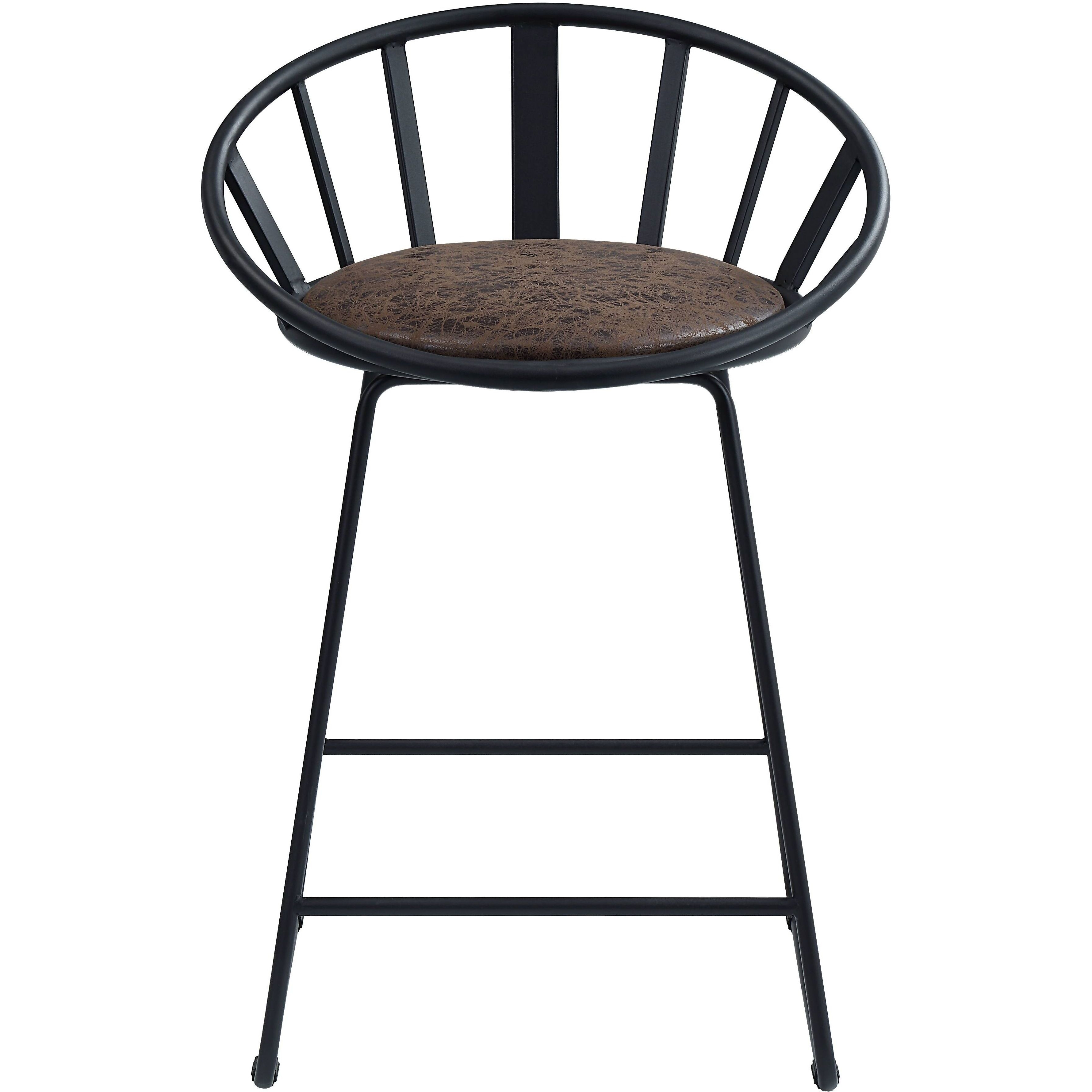 Brown And Black Counter Height Chair With Sled Base (Set Of 2)