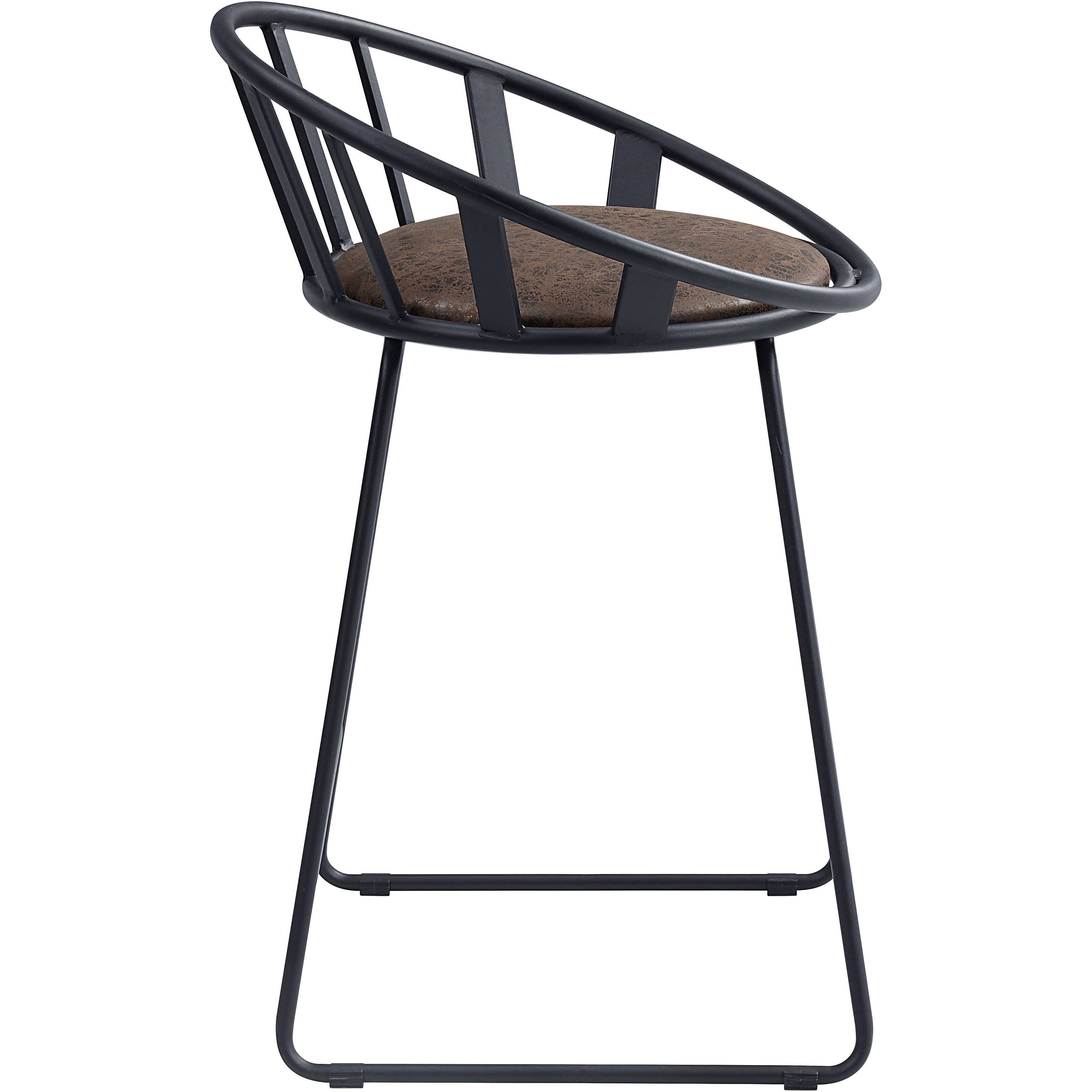 Brown And Black Counter Height Chair With Sled Base (Set Of 2)