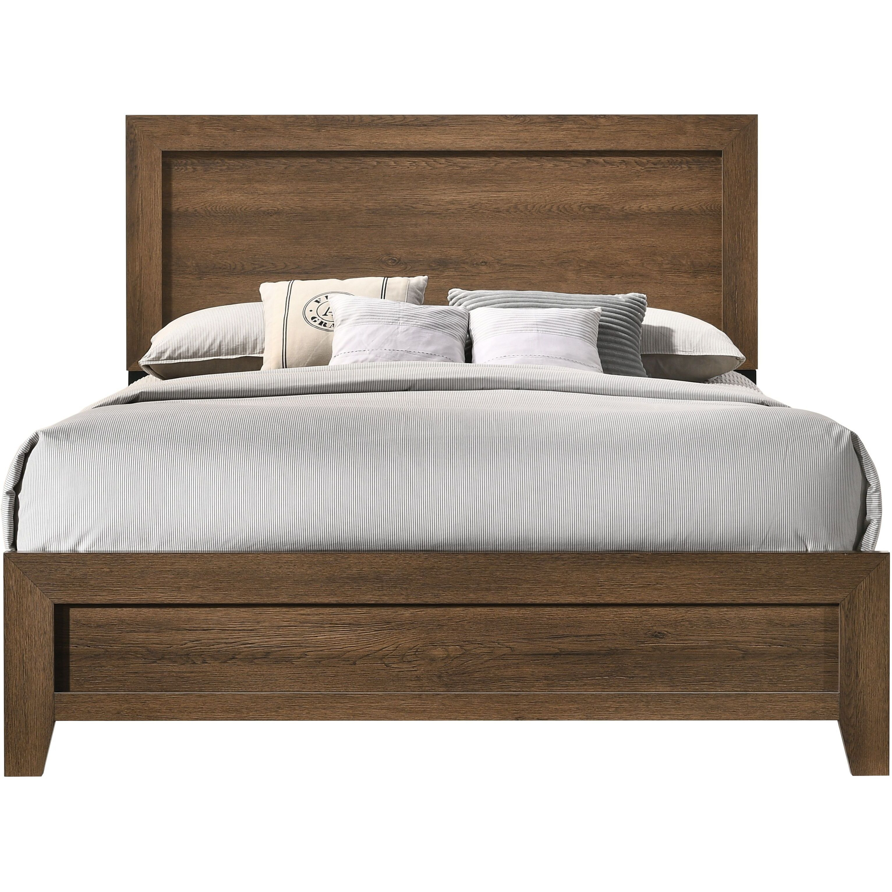 Oak Eastern King Panel Bed With Slat