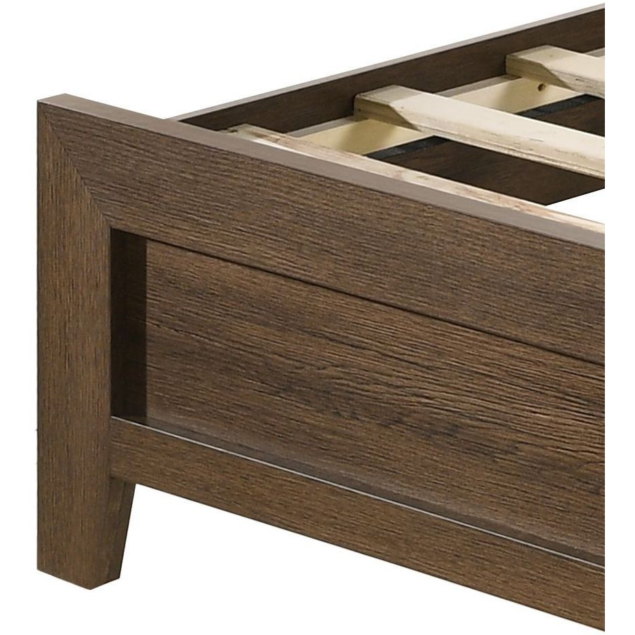 Oak Eastern King Panel Bed With Slat