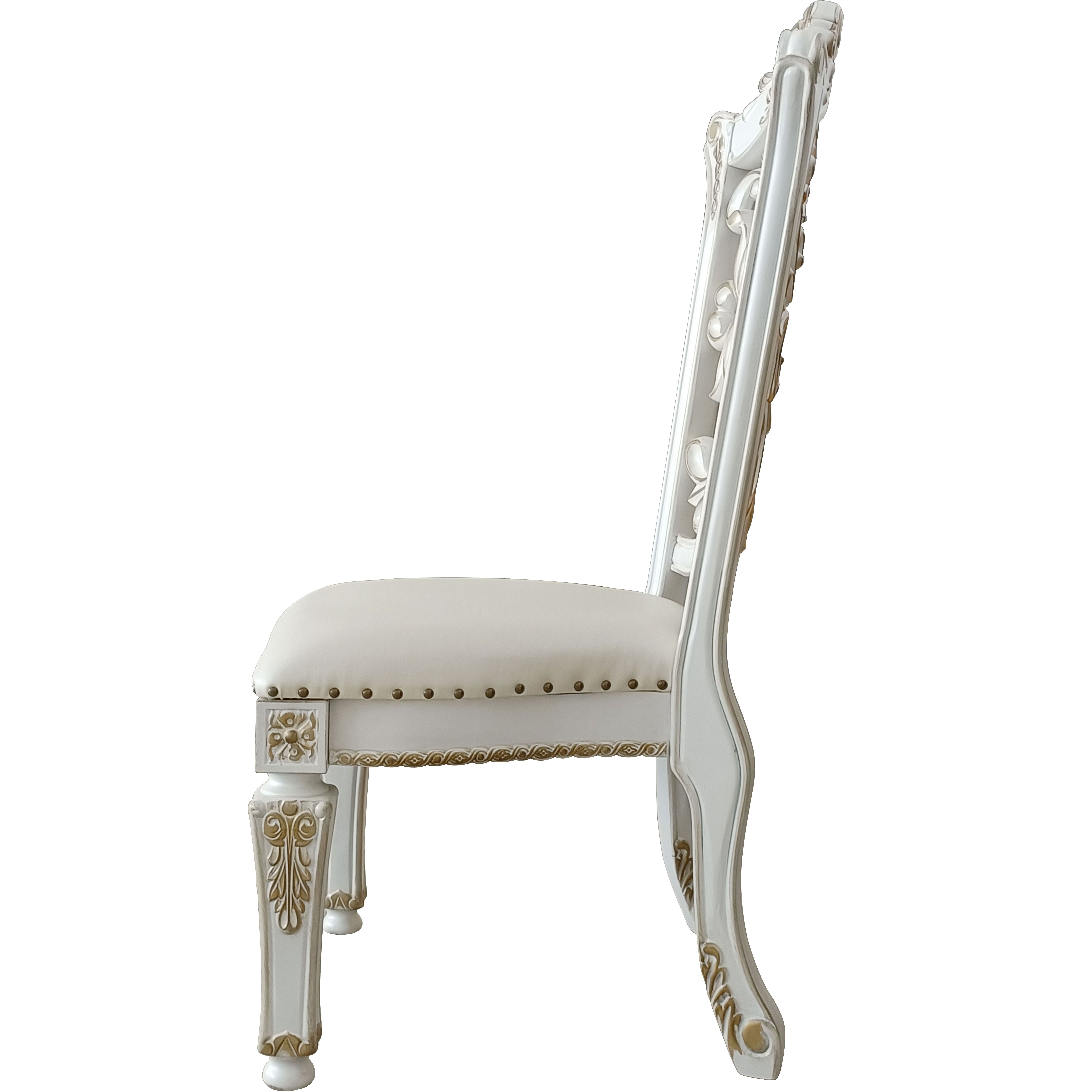Ivory And Antique Pearl Side Chair With Nailhead Trim (Set Of 2)