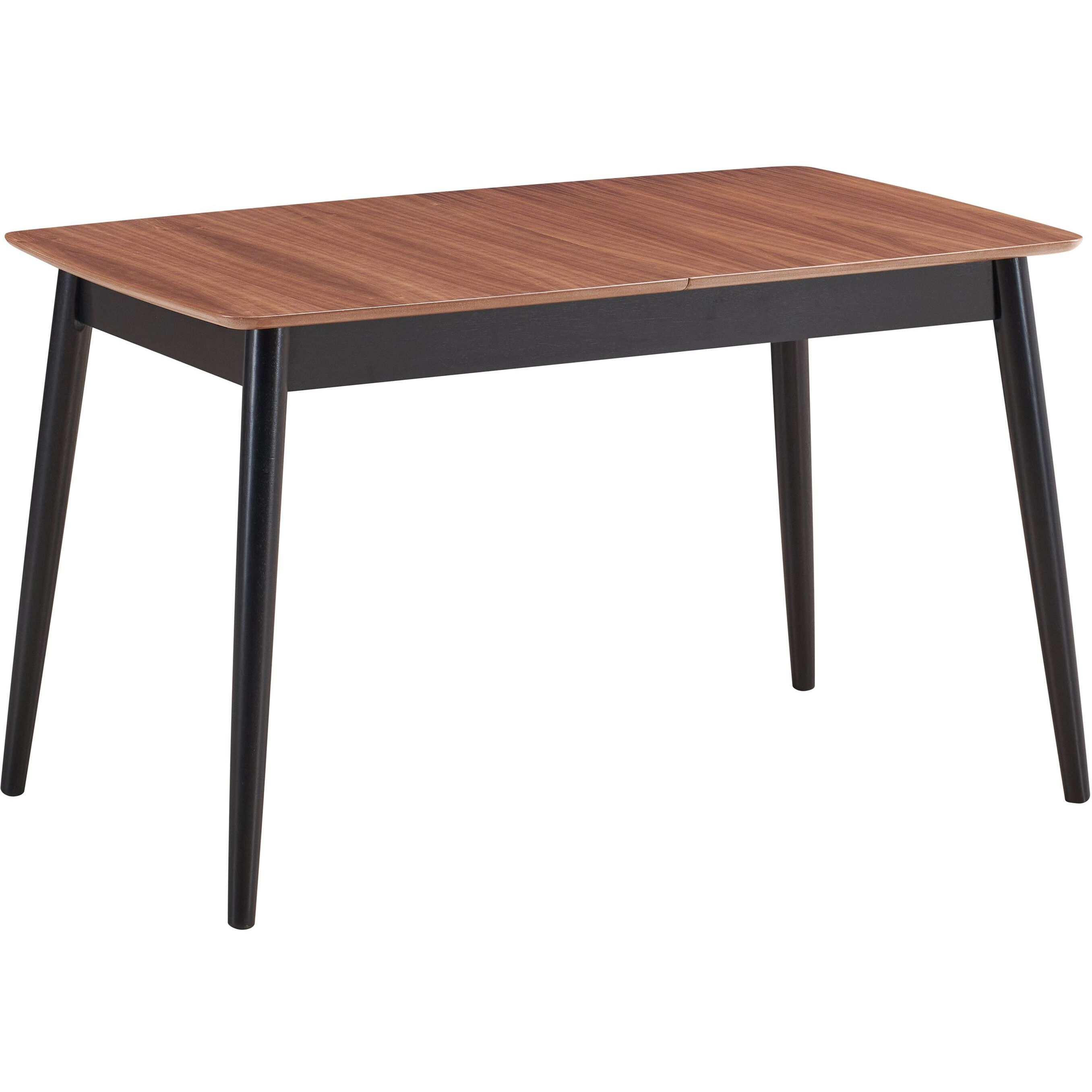 Natural And Black Dining Table With Bufferfly Extension Leaf
