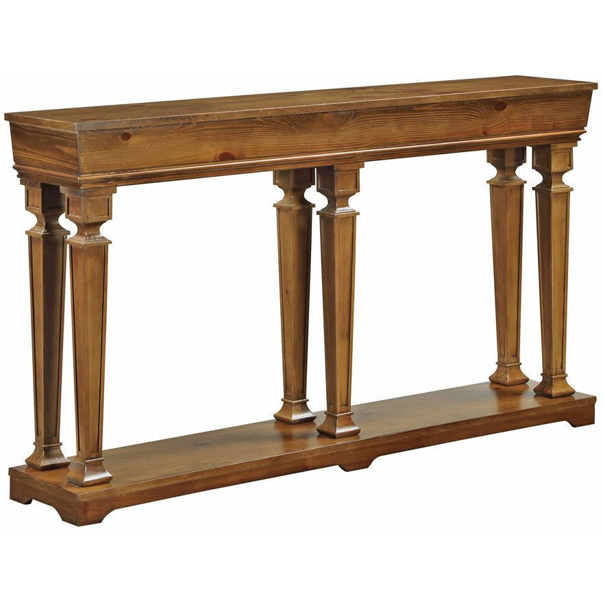 Oak Console Table With Bottom Shelf