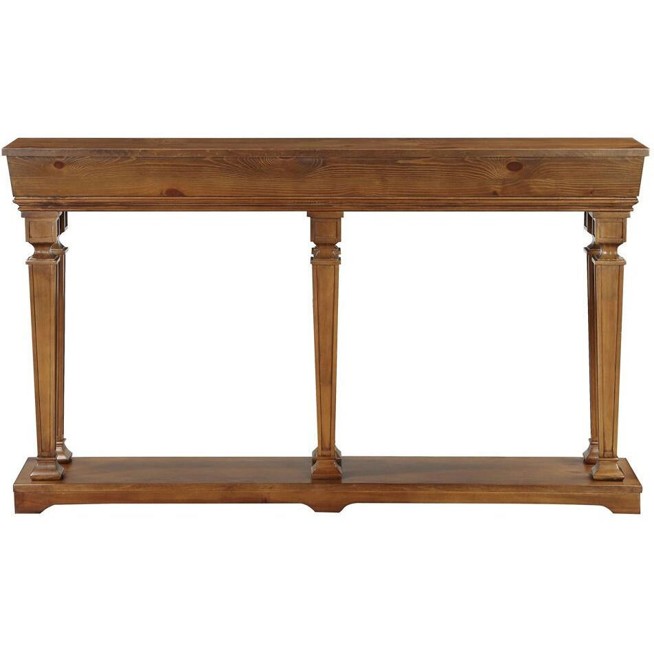 Oak Console Table With Bottom Shelf